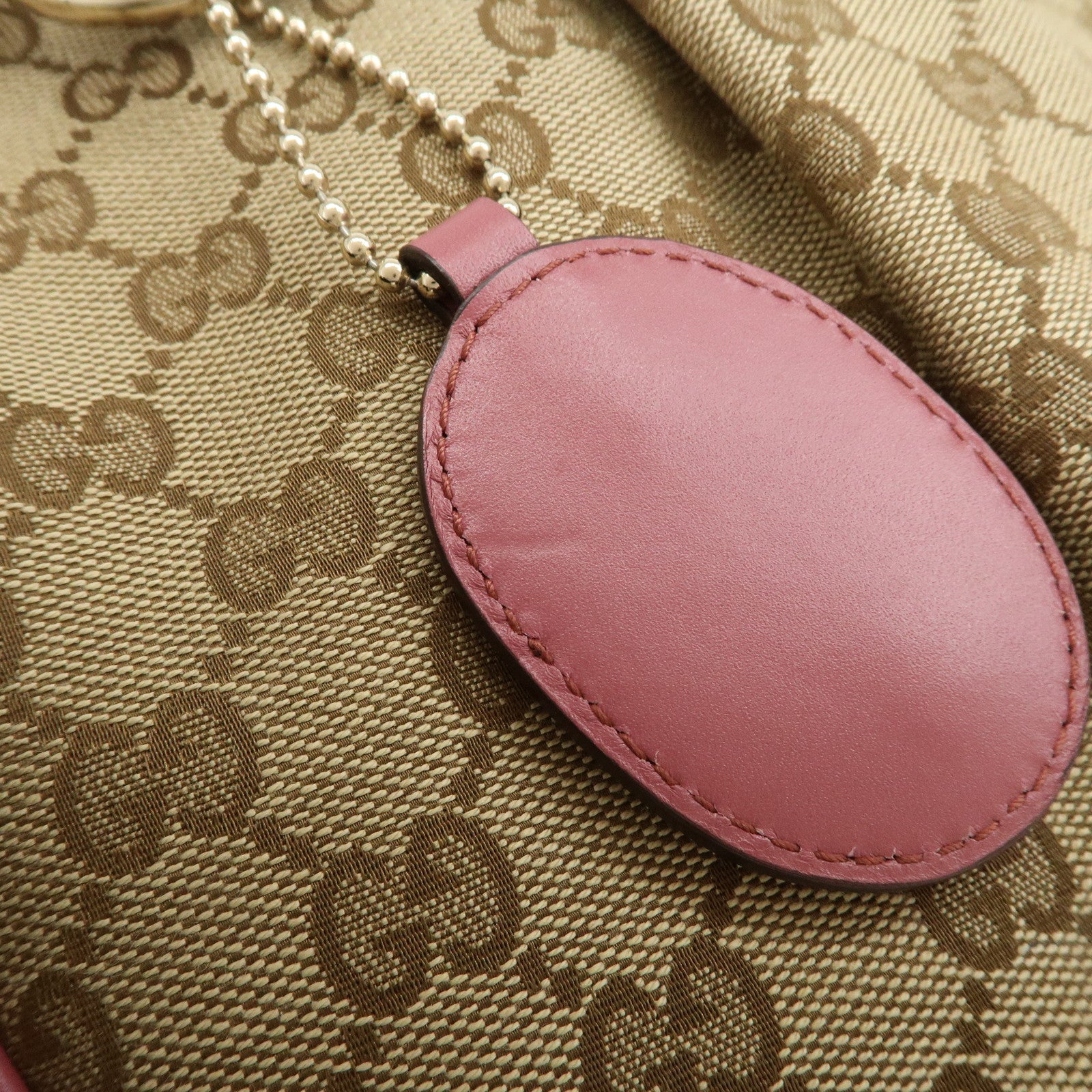 GUCCI Sukey Interlocking G GG Canvas Leather Shoulder Bag Beige