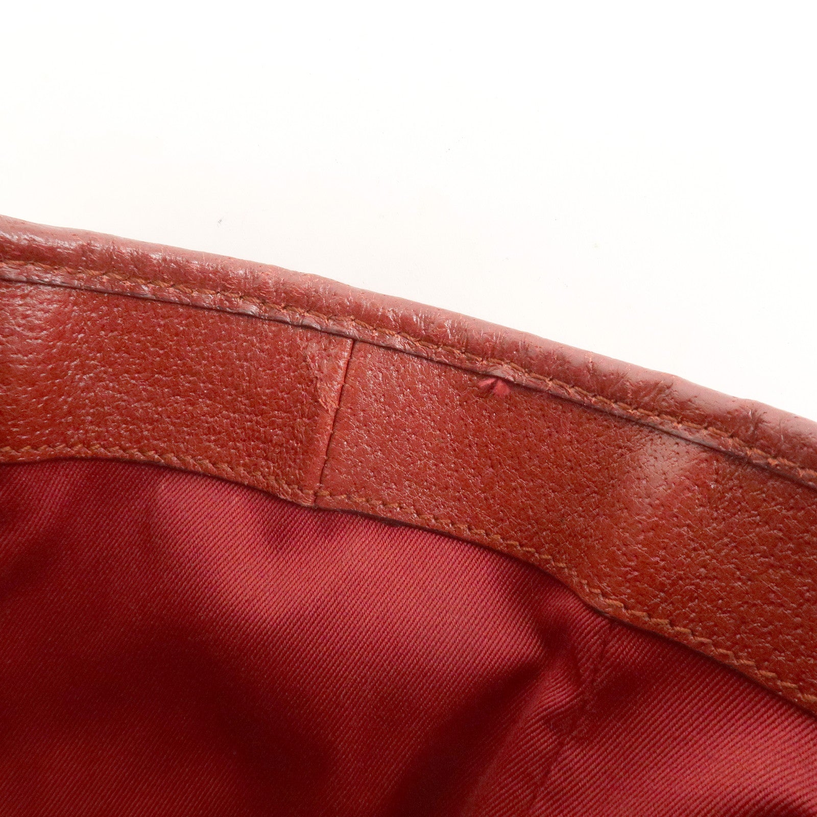 GUCCI GG Canvas Leather Tote Bag Hand Bag Red 113019