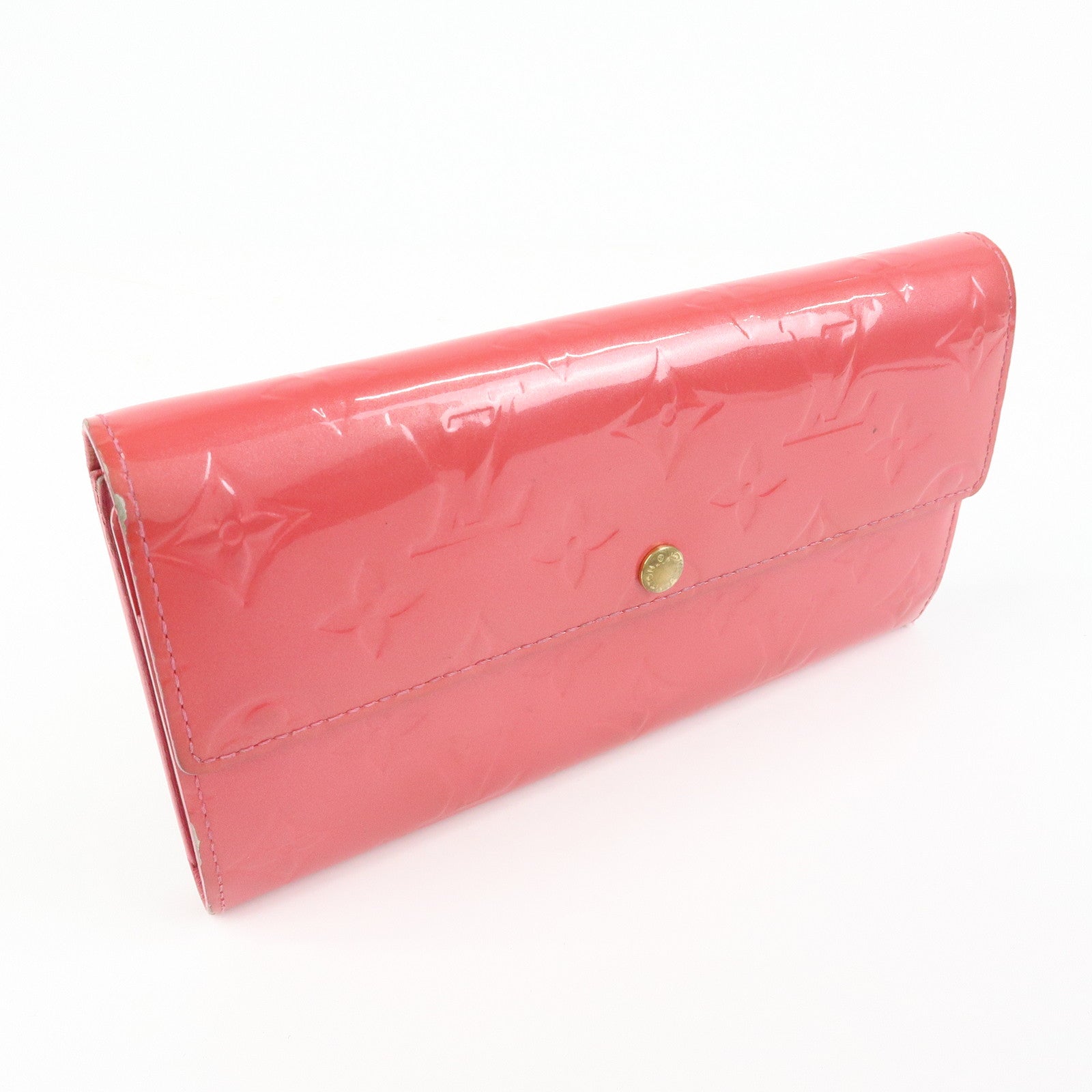 Louis Vuitton Vernis Porte‑Feuille Sarah Long Wallet Pink M9140F