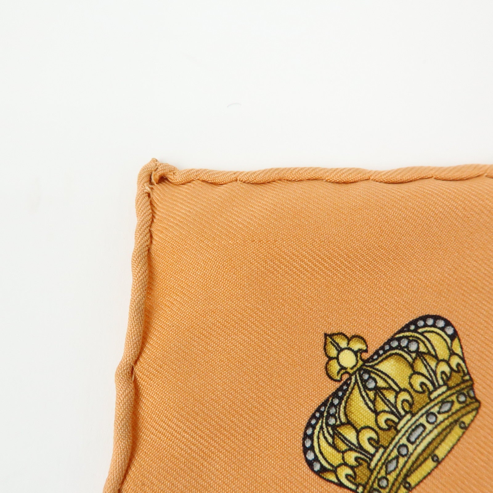 HERMES Carre 45 Silk 100% Scarf LES TAMBOURS Drum Print Orange Gold