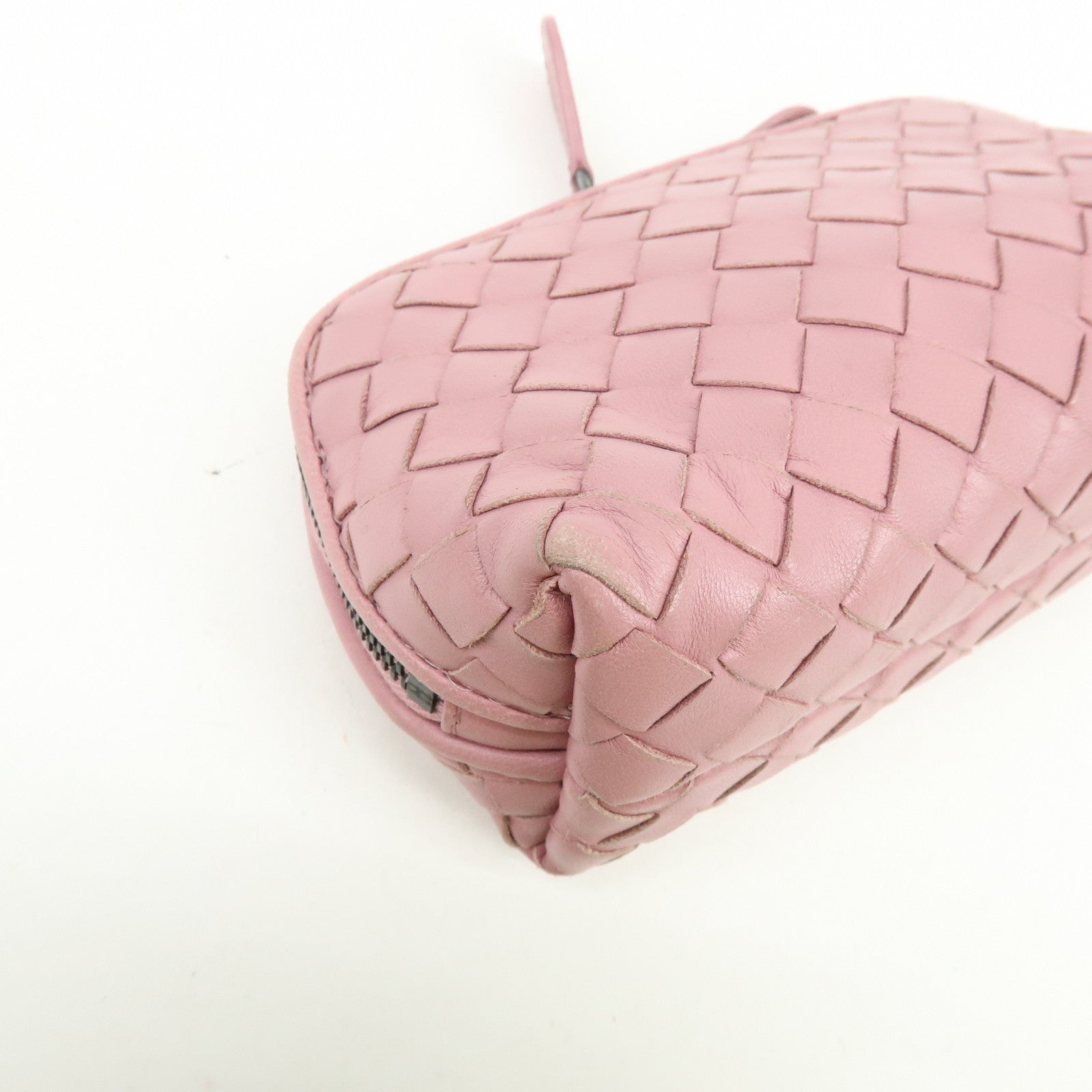 BOTTEGA VENETA Intrecciato Leather Pouch Cosmetic Pouch Pink