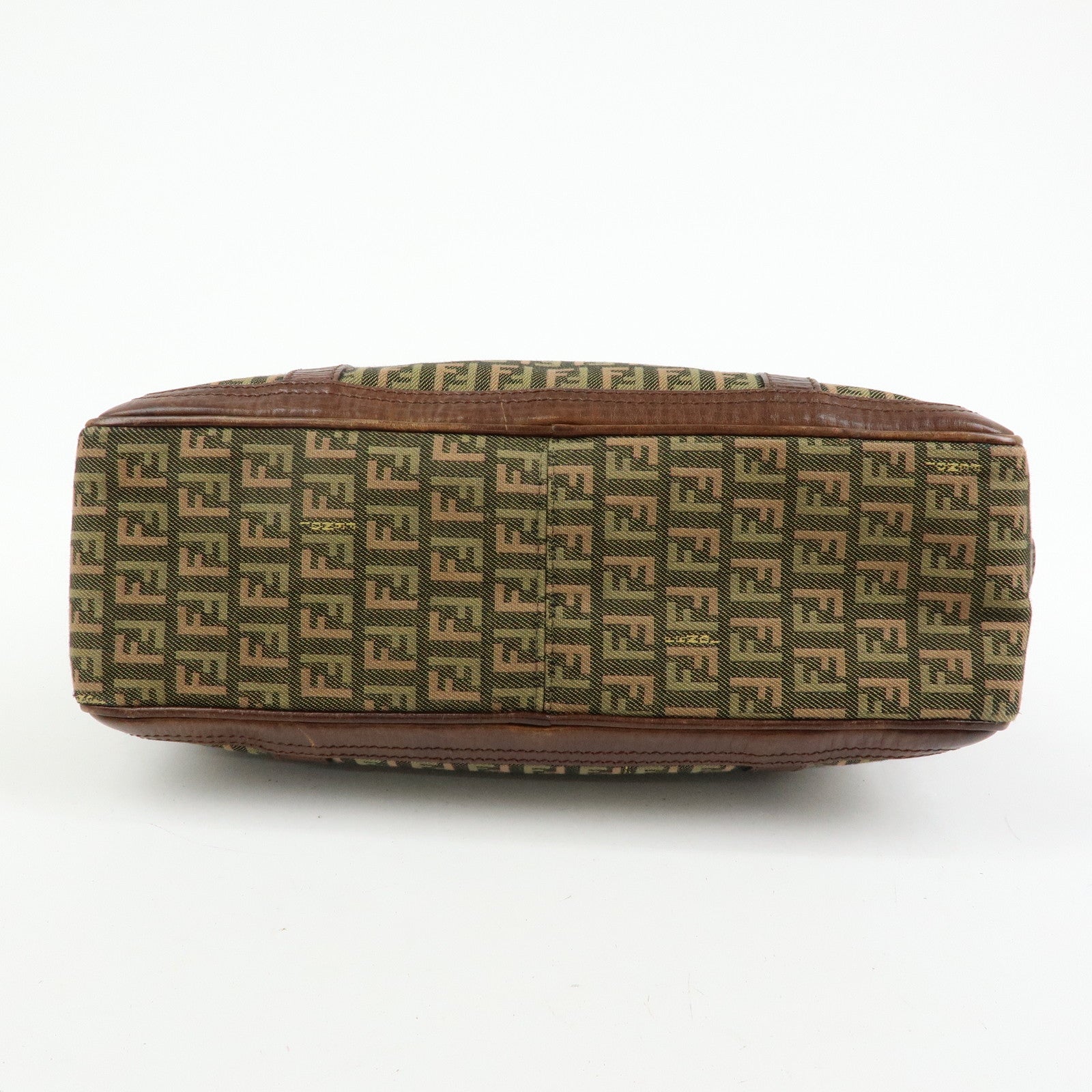 FENDI Zucchino Canvas Leather Mini Boston Bag Shoulder Bag 8BL075
