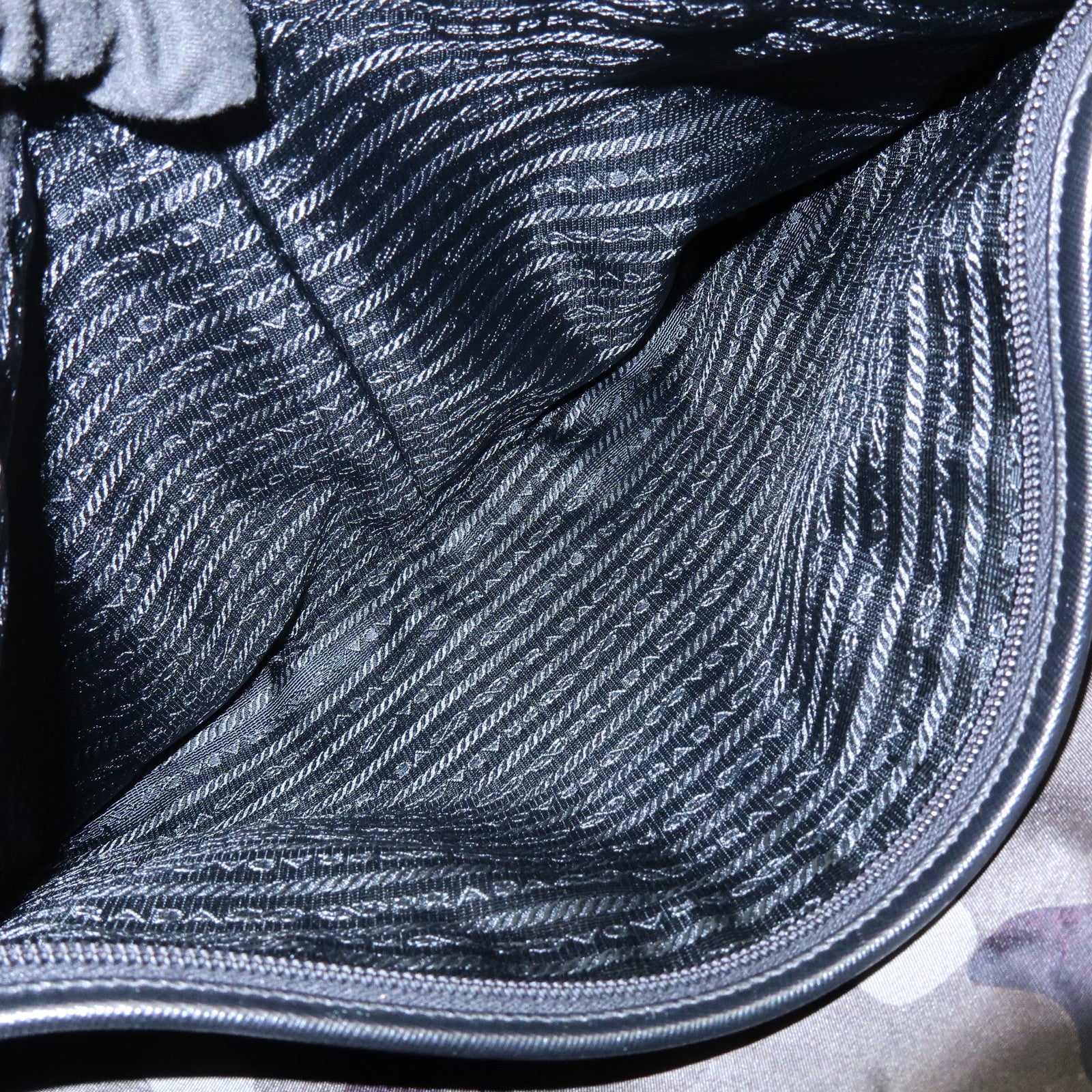 PRADA Triangle Logo Nylon Saffiano Leather Camouflage Shoulder Bag