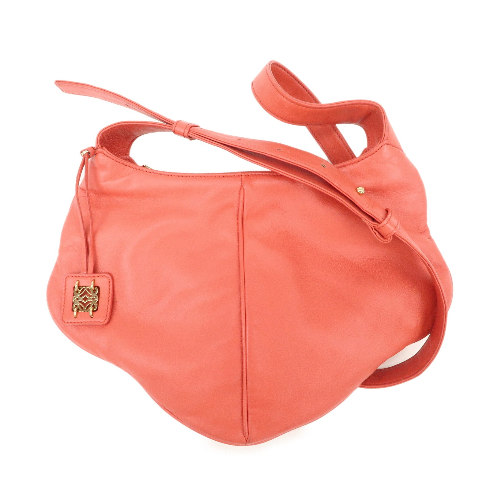 LOEWE Anagram Leather Shoulder Bag Hand Bag Pink Used
