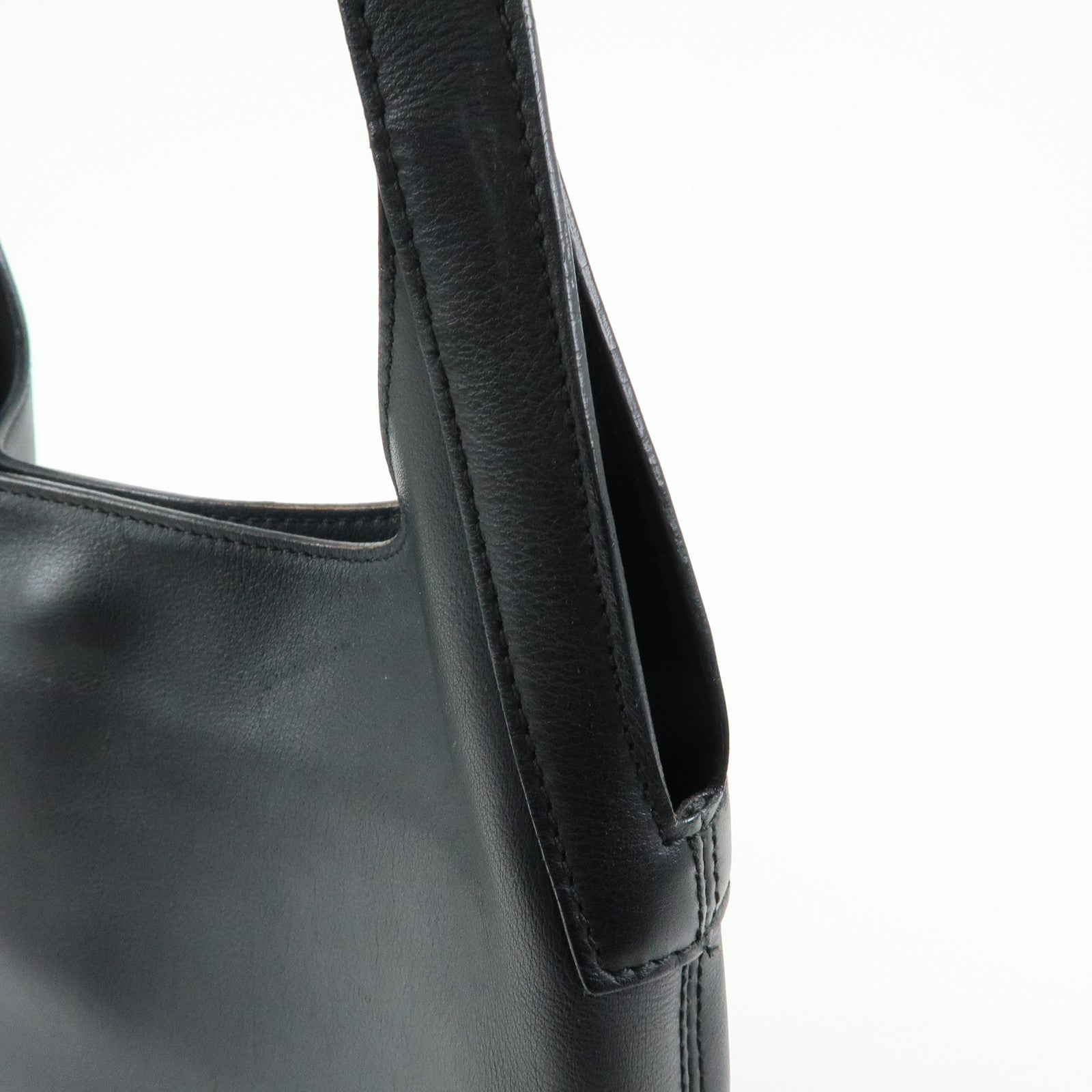 LOEWE Logo Leather Shoulder Bag Hand Bag Black