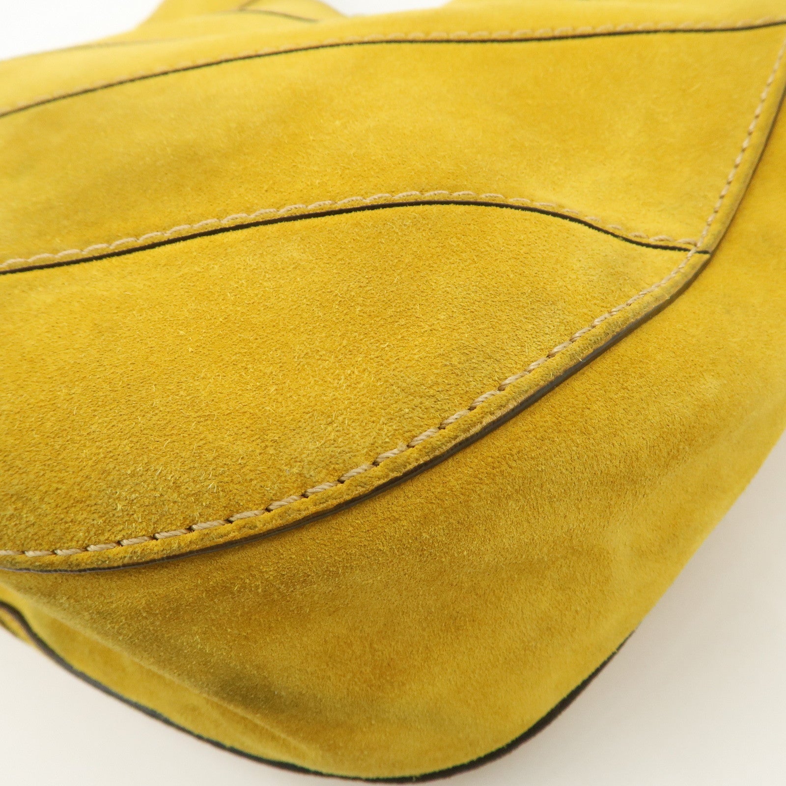 JIMMY CHOO Suede Leather Shoulder Bag Hand Bag Yellow