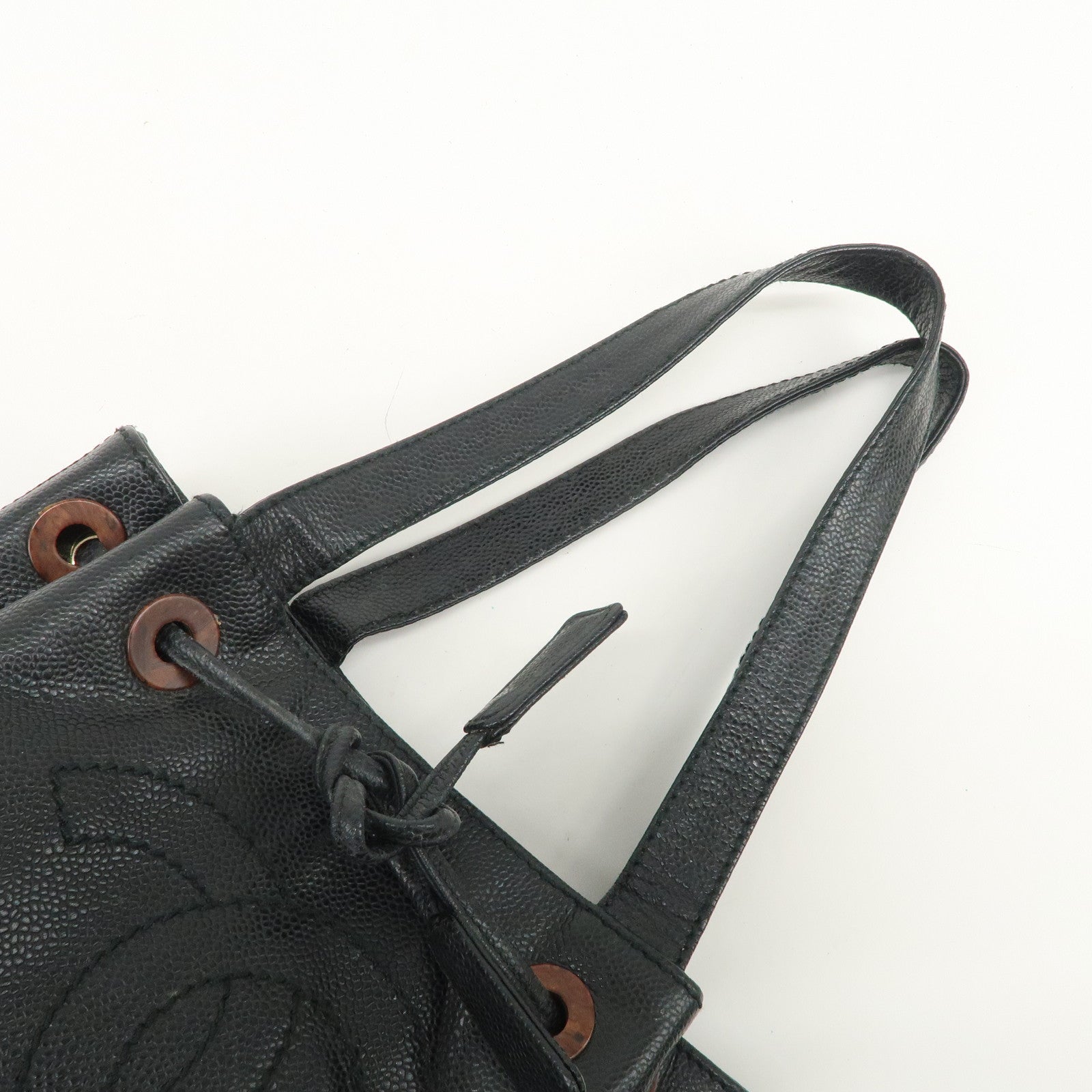 CHANEL COCO Mark Caviarskin Shoulder Bag Tote Bag Black