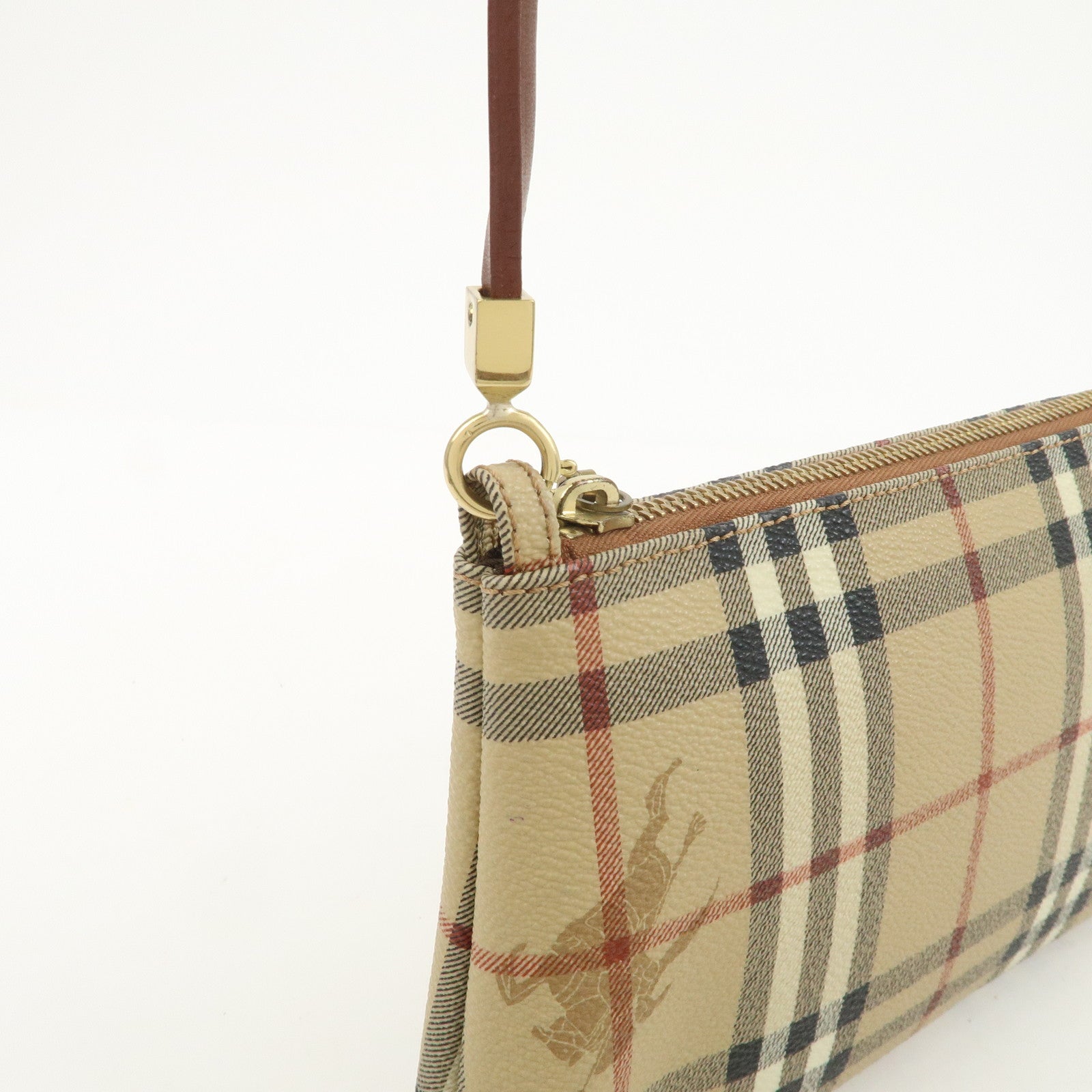 BURBERRY Nova Plaid PVC Shoulder Bag Hand Bag Beige Brown