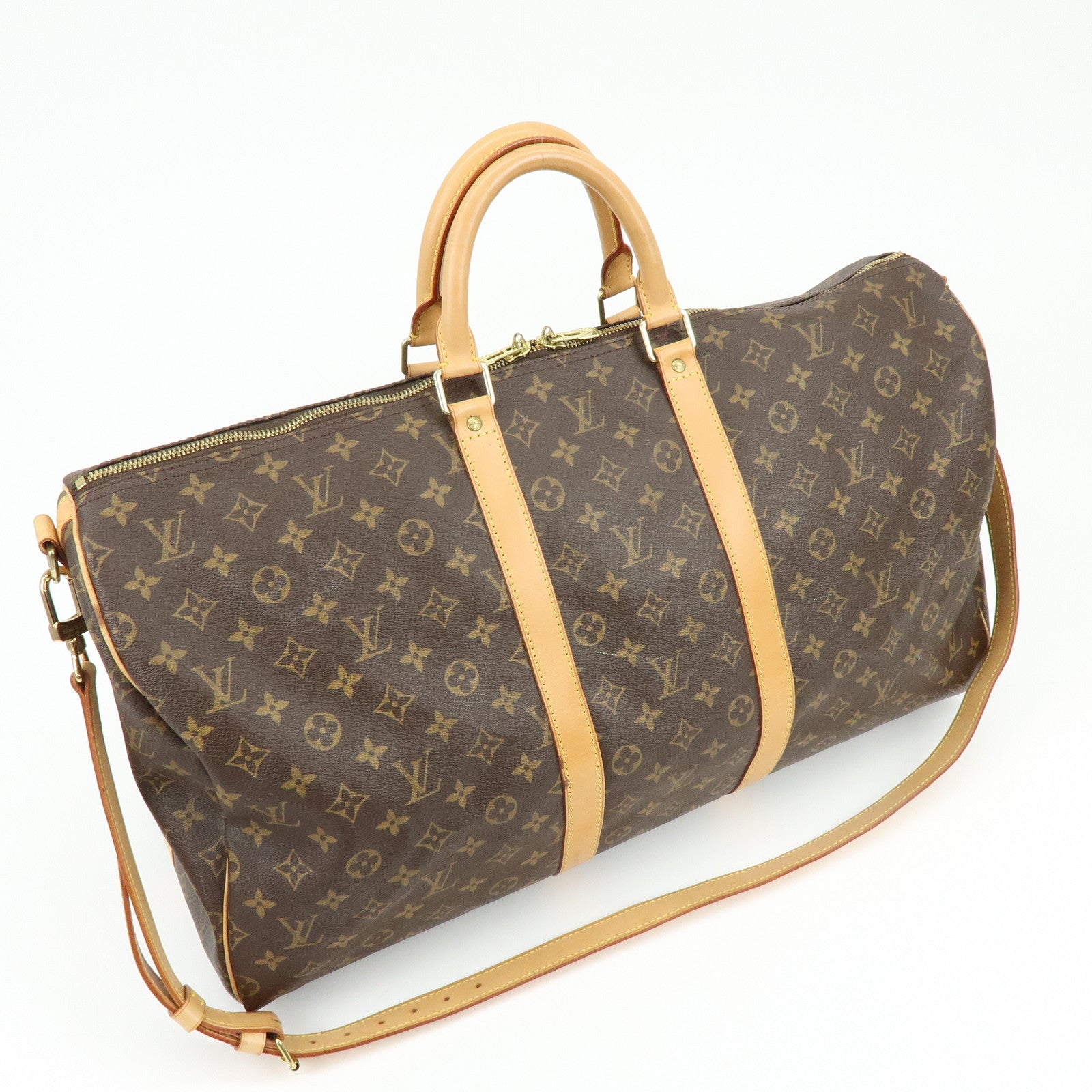 Louis Vuitton Monogram Keep All Bandouliere 55 Boston Bag M41414