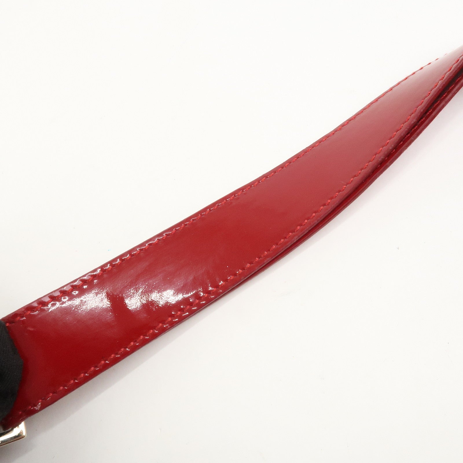 GUCCI GG Canvas Patent Leather Shoulder Bag Hand Bag Red 001・4206