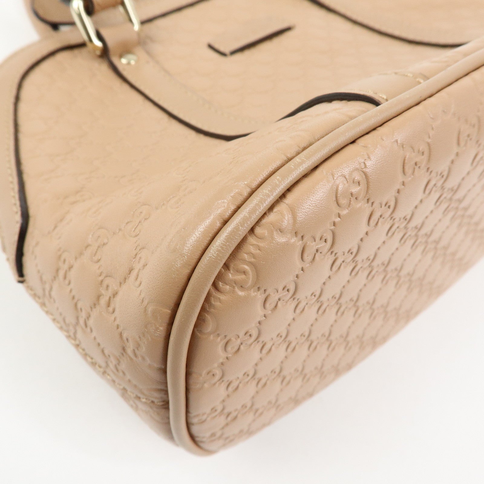GUCCI Microguccissima Leather 2Way Bag Hand Bag Beige 449654