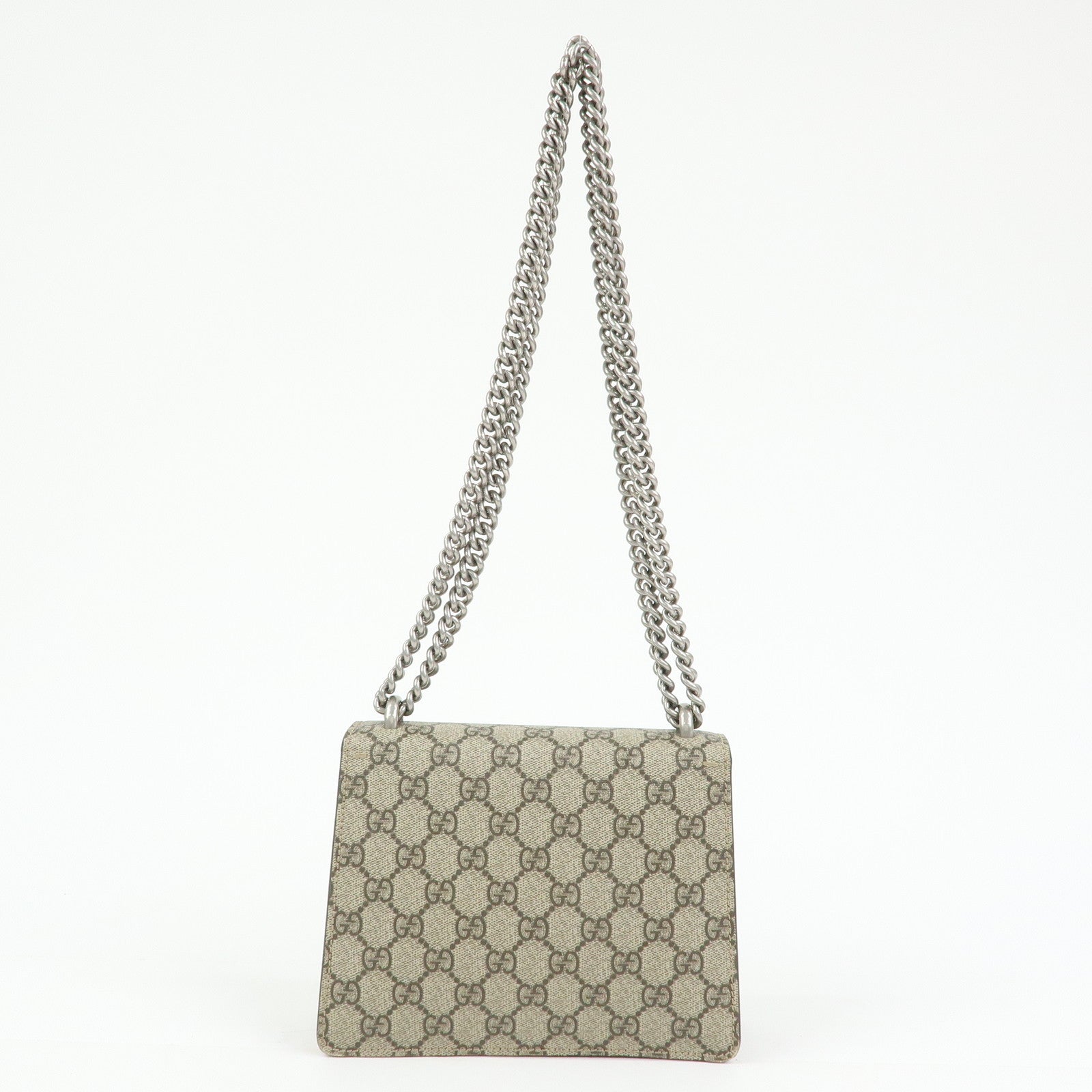 GUCCI Dionysus GG Supreme Suede Shoulder Bag Beige Brown 421970