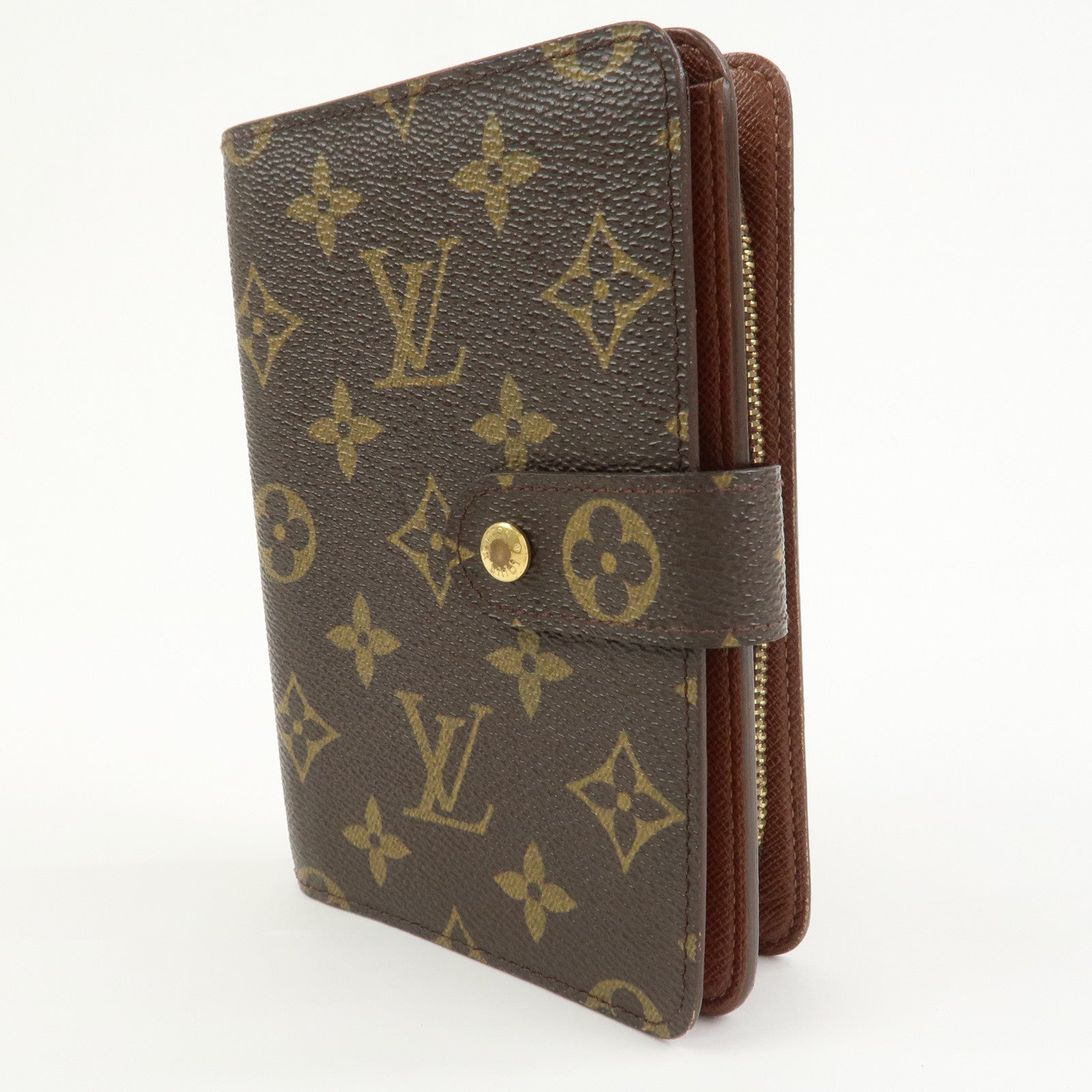 Louis Vuitton Monogram Porte Papier Zip Wallet Brown M61207