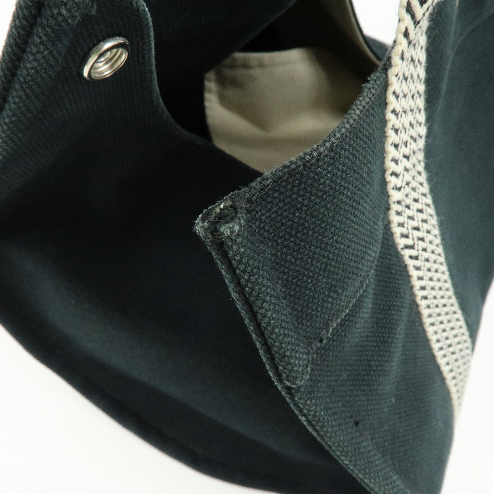 HERMES Cannes PM Canvas Tote Bag Hand Bag Black