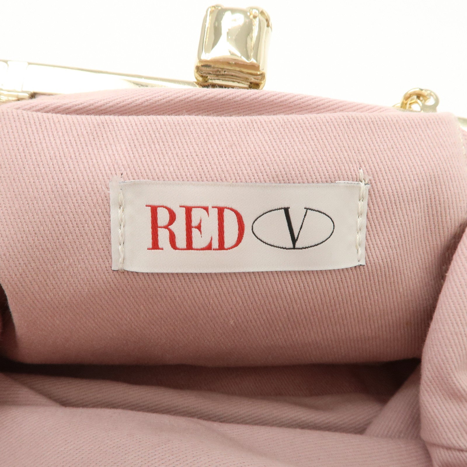 VALENTINO Canvas Leather Chain Shoulder Bag Hand Bag Mustard