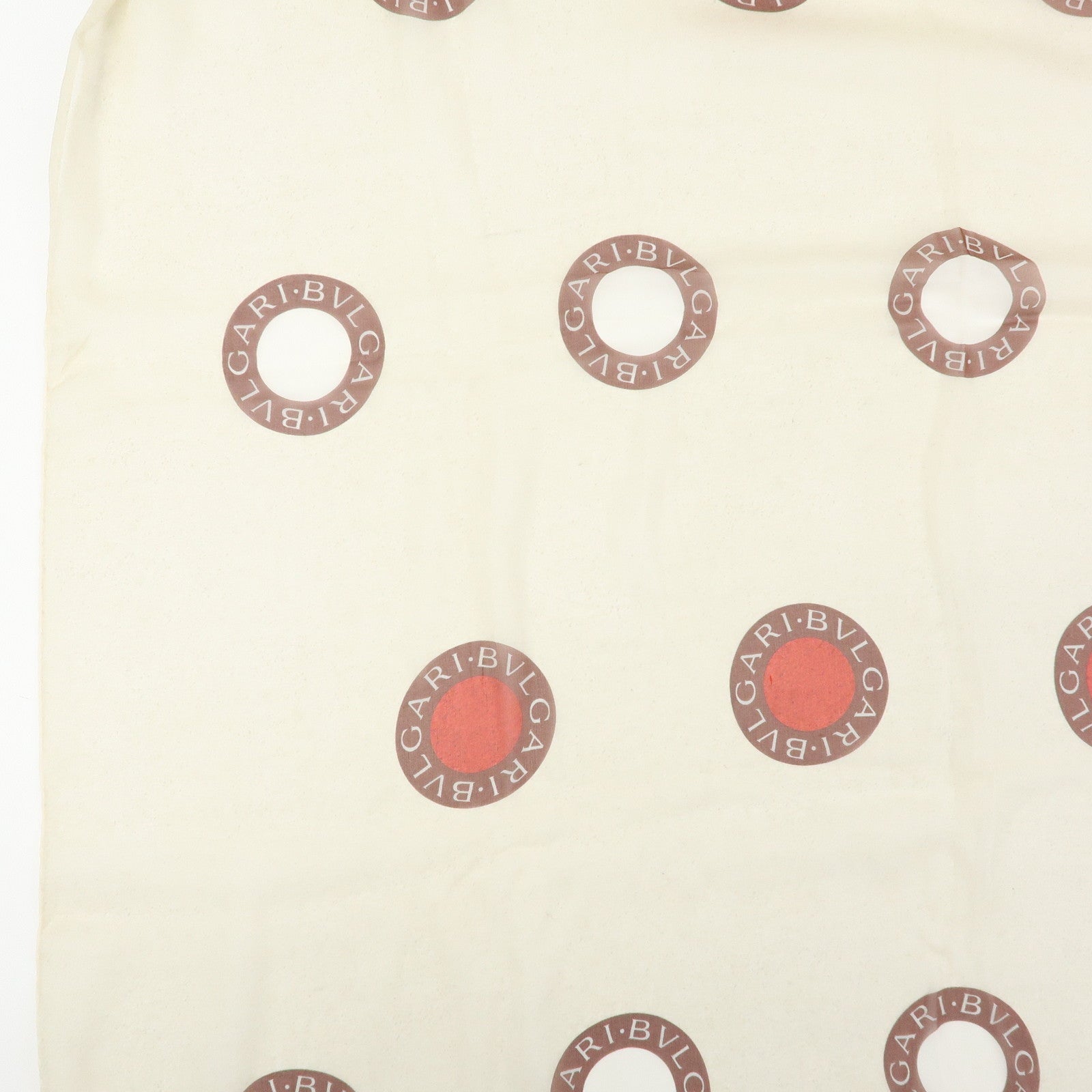 BVLGARI BVLGARI Silk 100% Sheer Scarf Beige Red