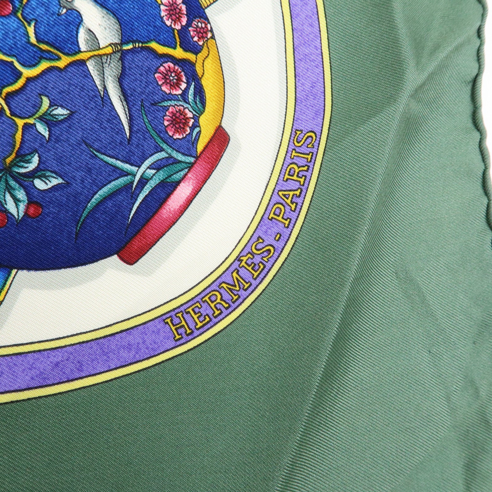 Hermes Carre 90 Silk 100% Pourvu qu'on ait l'ivresse Scarf Green