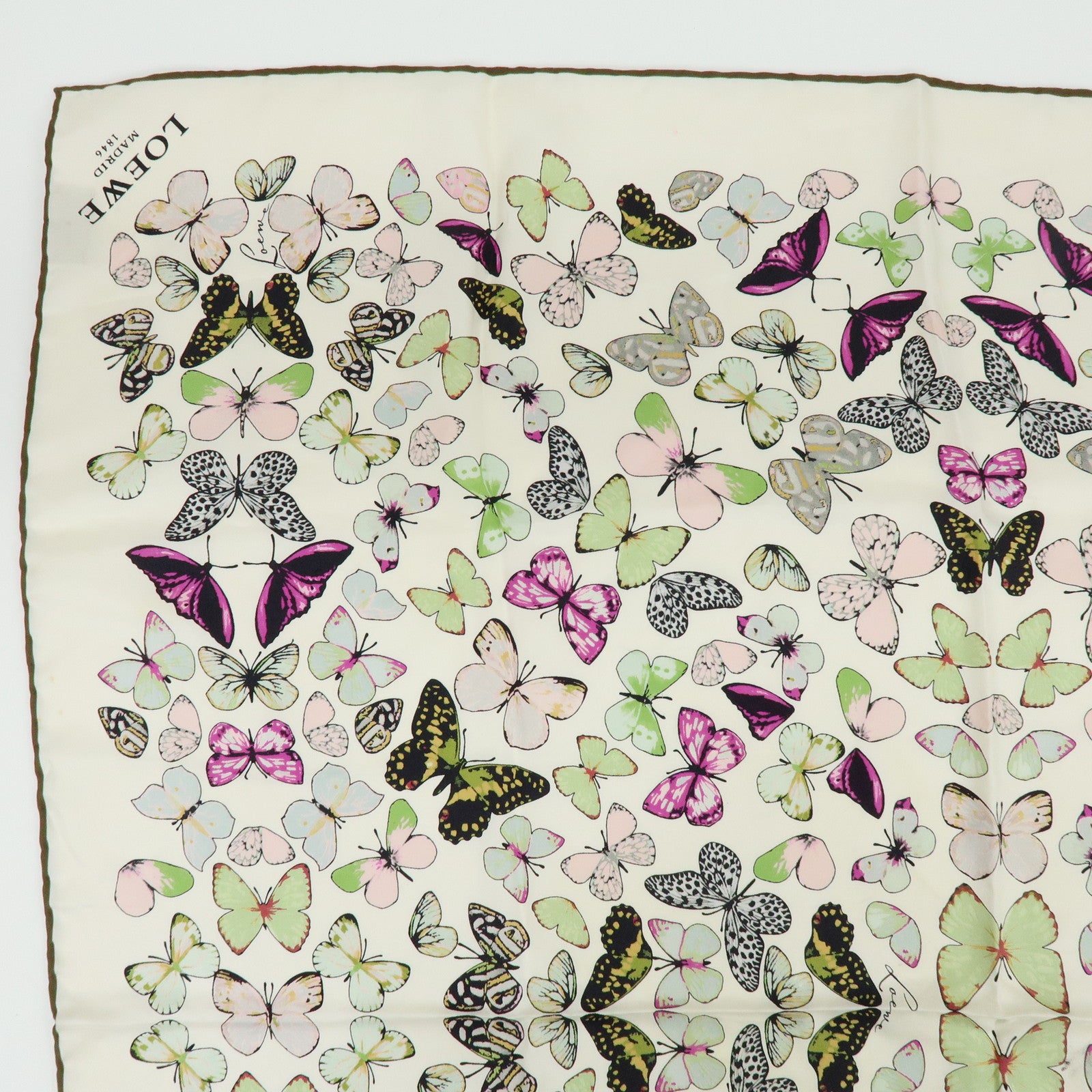 LOEWE CELINE Set of 2 Silk Cotton100% Scarf Butterfly Tassel
