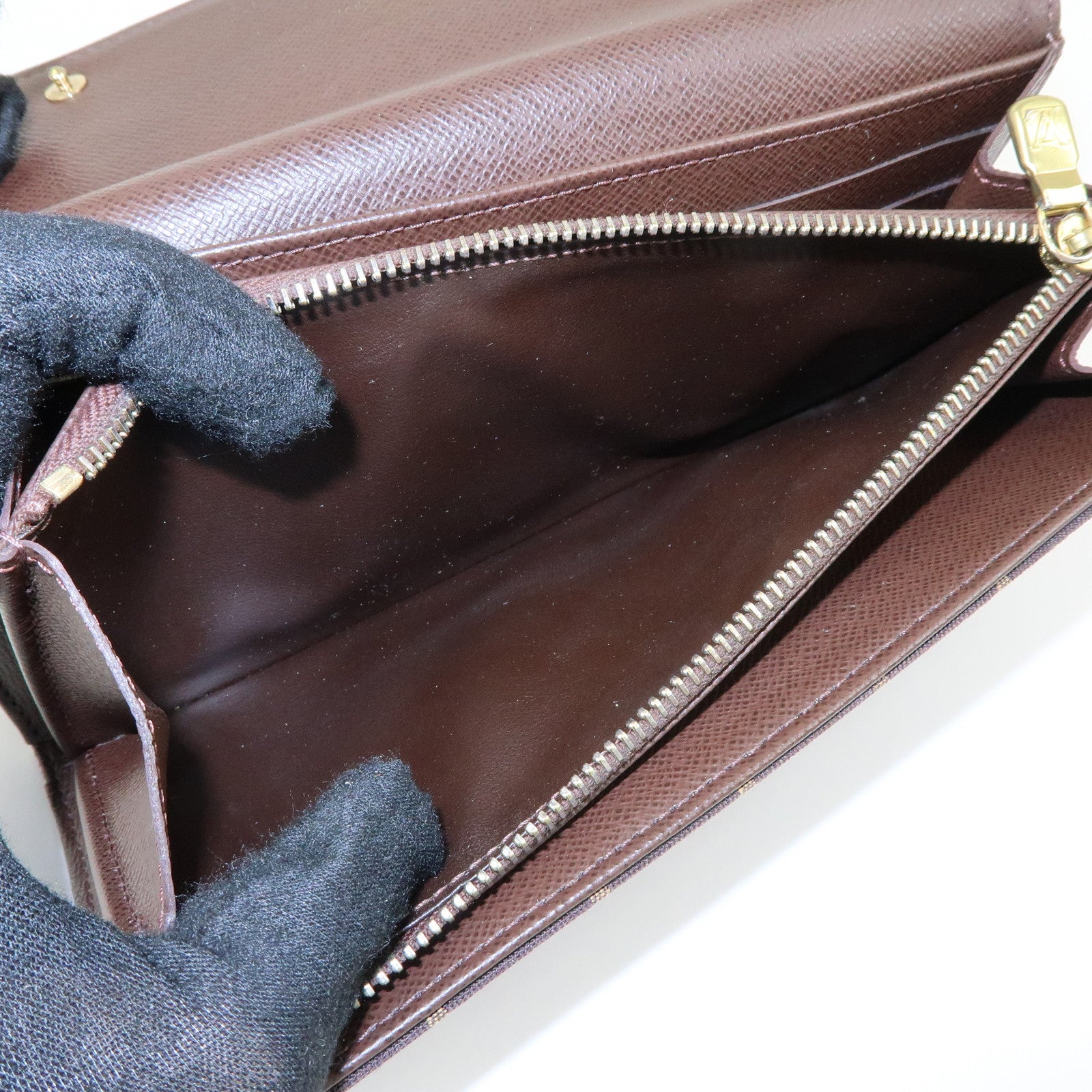 Louis Vuitton Monogram Mini Lin Canvas Long Wallet Brown M95234