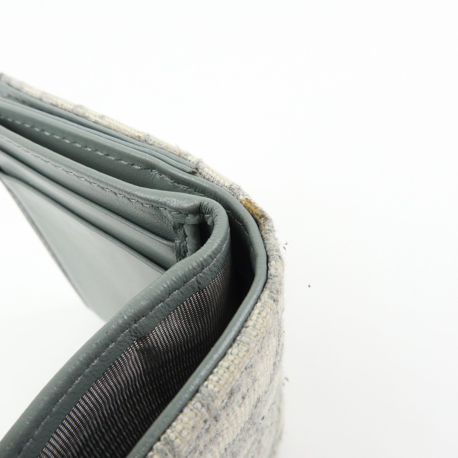 Christian Dior Trotter Jacquard Canvas Bi-fold Compact Wallet Gray