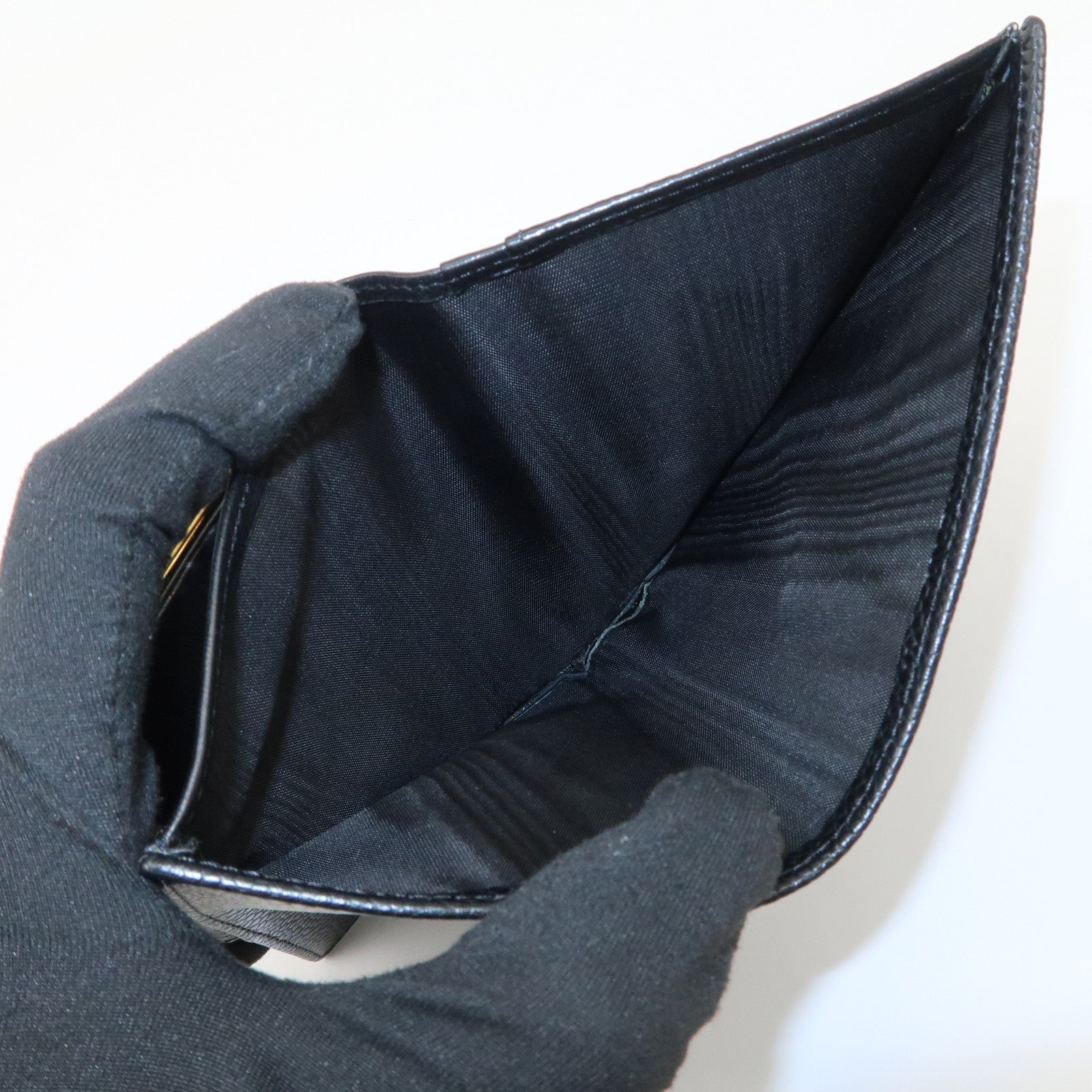 CHANEL COCO Mark Caviarskin Bi-fold Small Wallet Black A13497