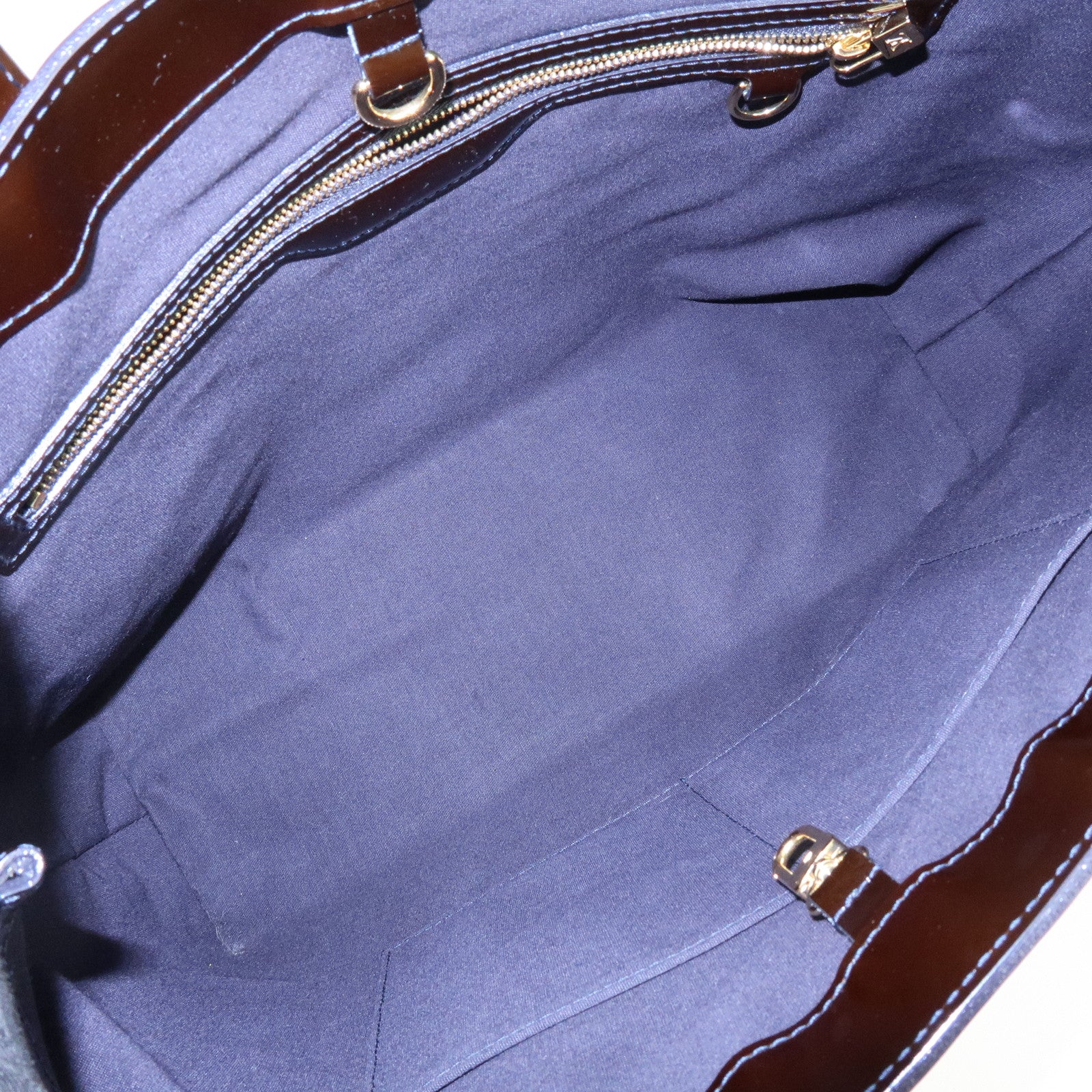 Louis Vuitton Monogram Vernis Wilshire GM Tote Bag Bleu Nuit M91442