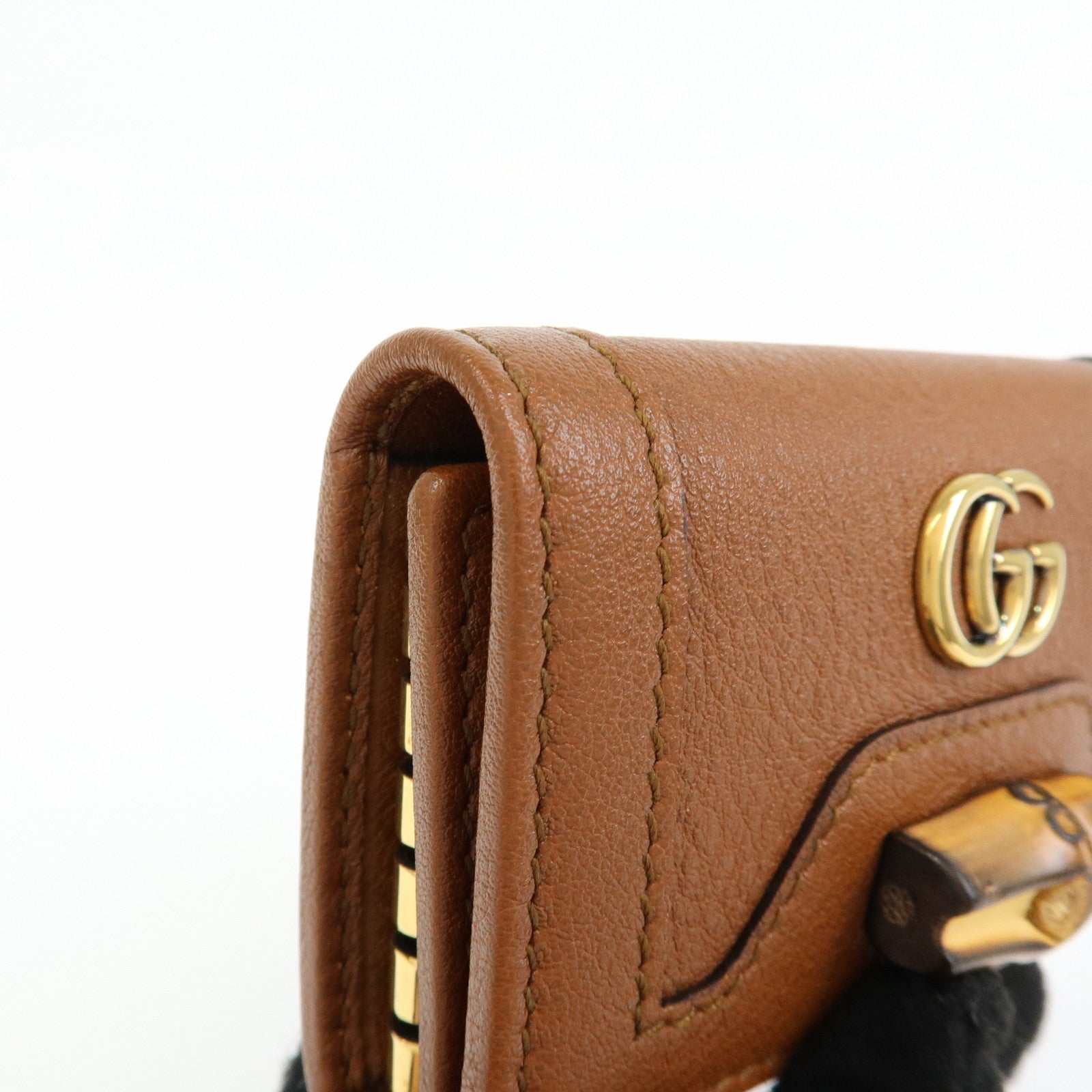 GUCCI GG Marmont Bamboo 6 Key Rings Key Case Brown 658636