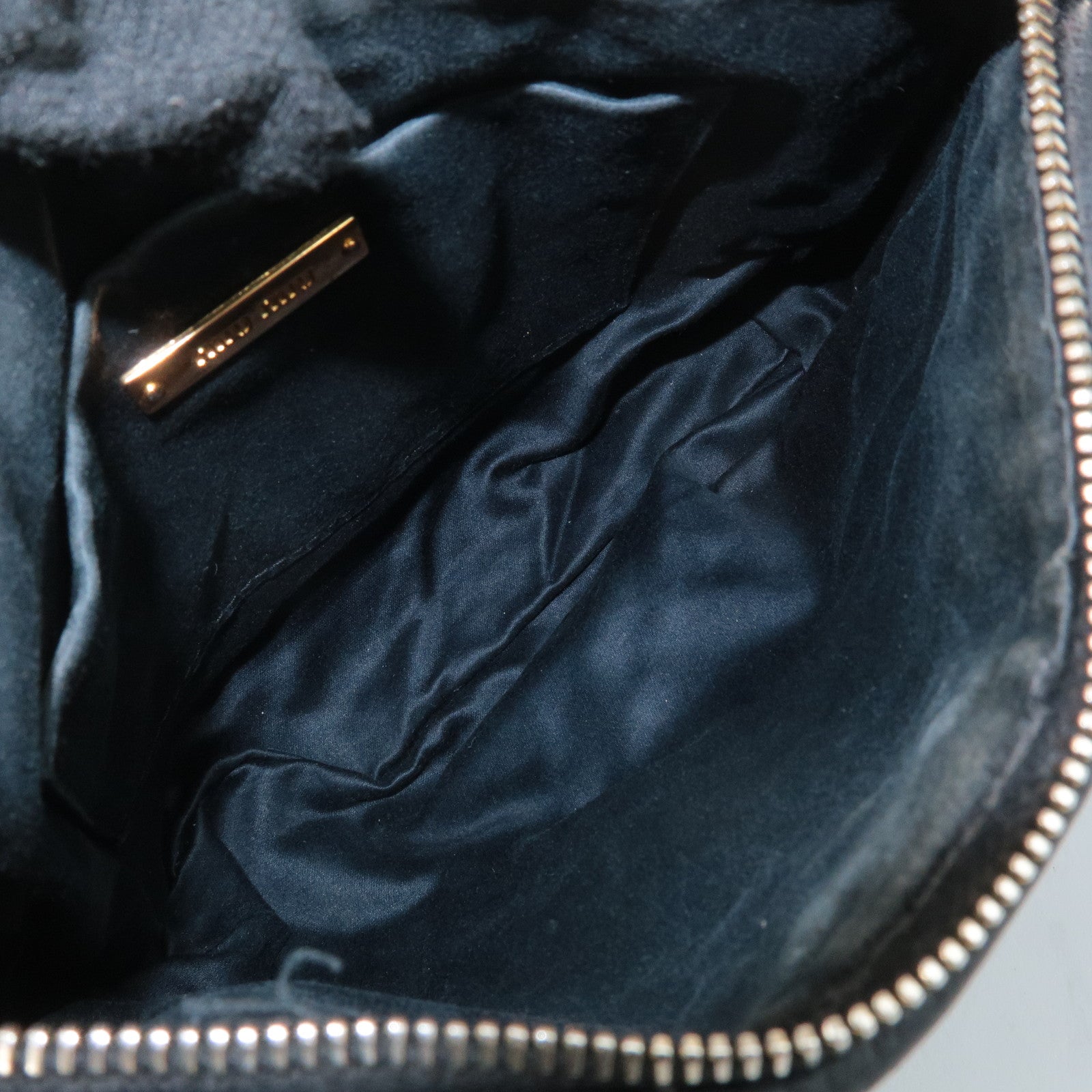 MIU MIU Logo Matelasse Leather Shoulder Bag Black 5N1521