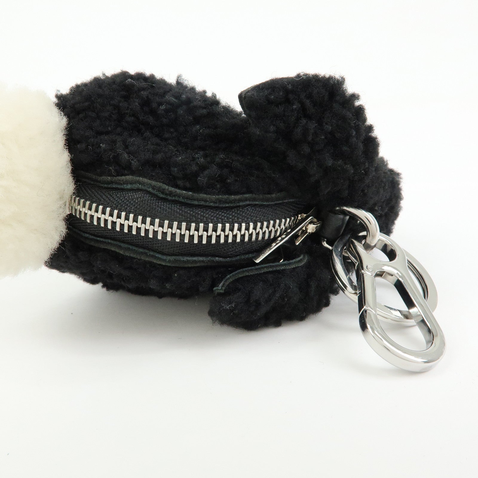 LOEWE Leather Rabbit Coin Case Coin Purse Black White