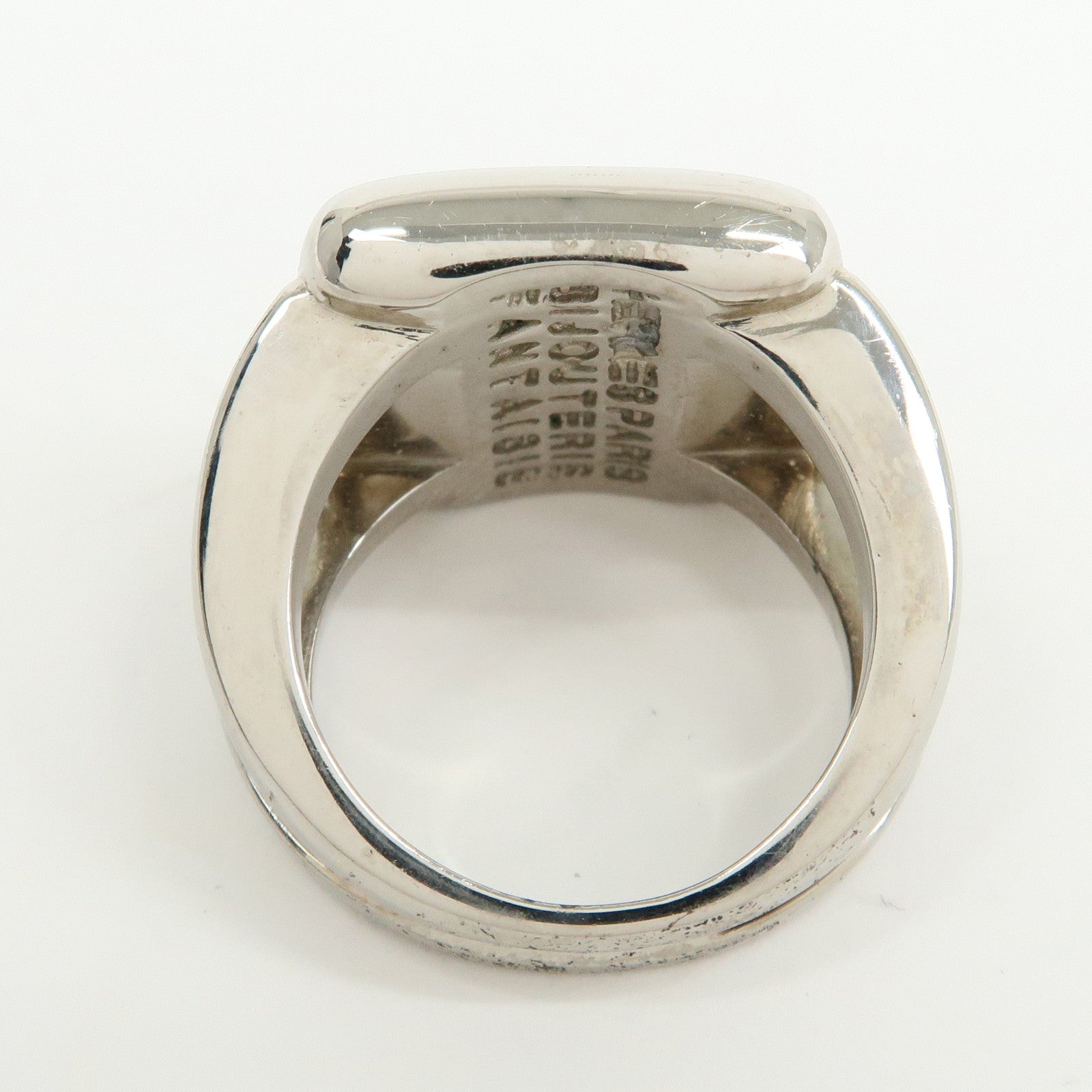 HERMES Sellier Corozo Metal Shell Ring Silver US5.5 EU51