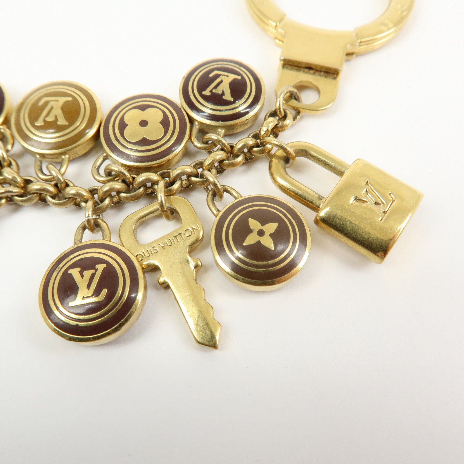 Louis Vuitton Porte Cles Pastilles Bag Charm Gold Brown M65387