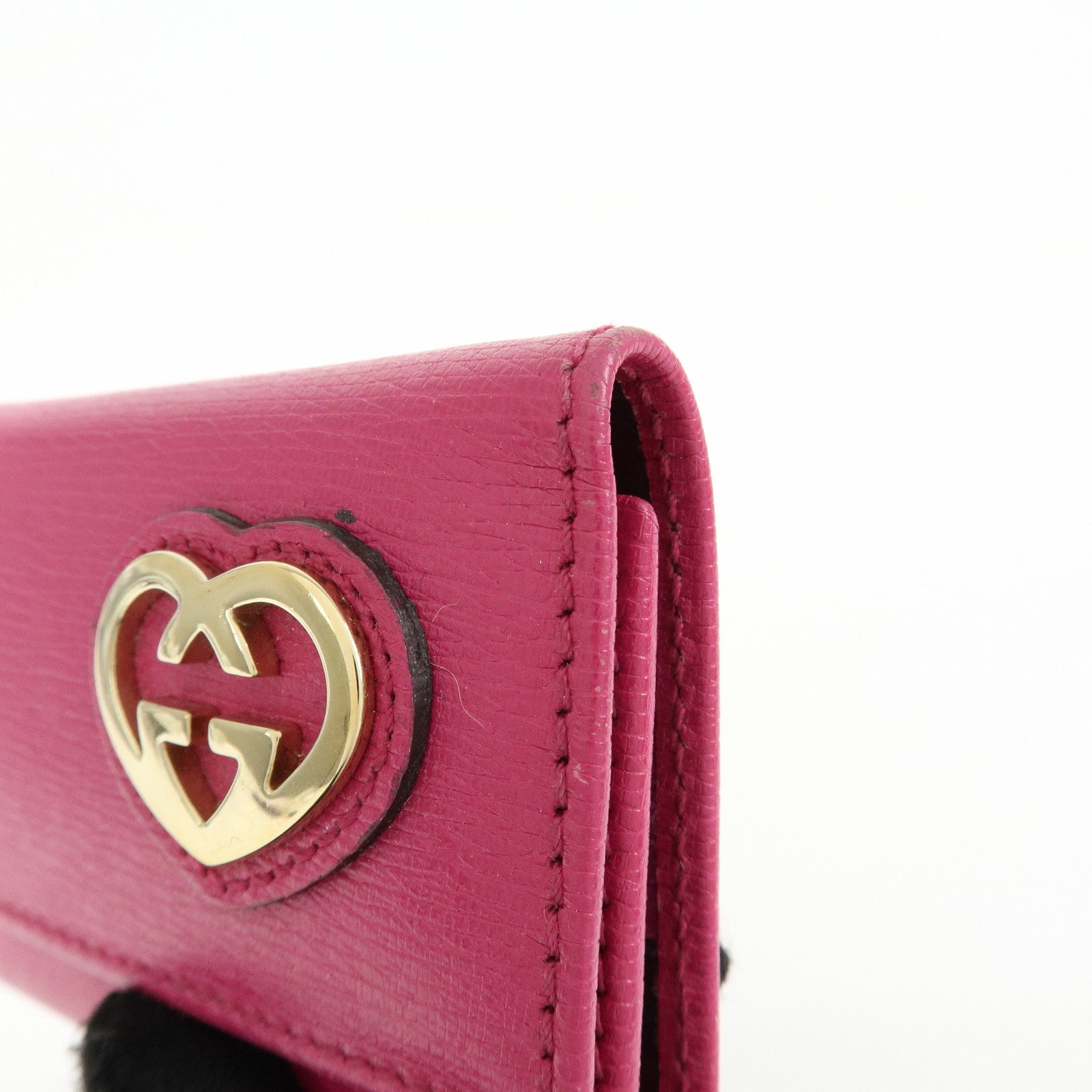 GUCCI Lovely Heart Interlocking G Leather 6 Ring Key Case 257217