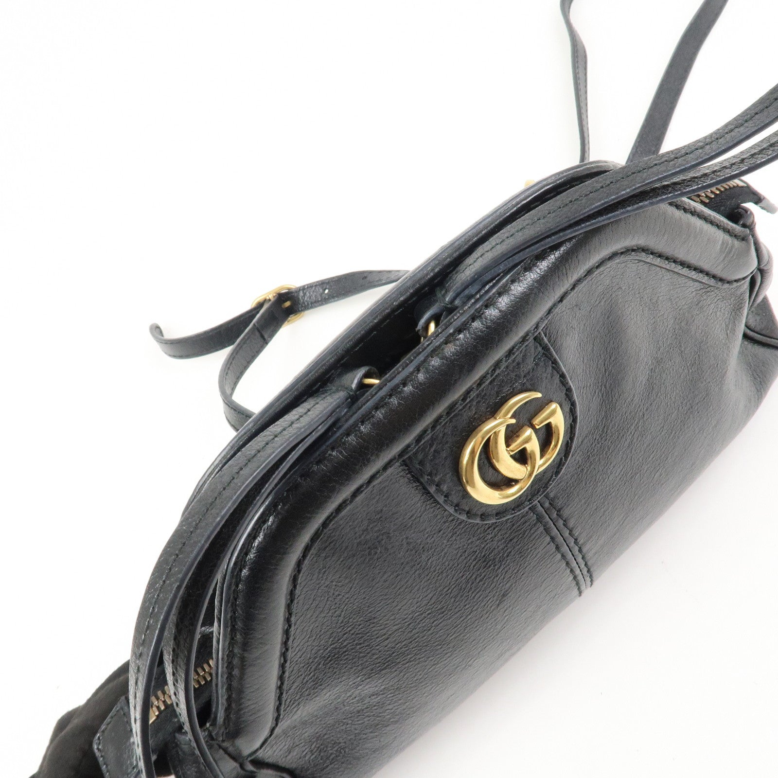 GUCCI Animalier Liber Small Cat Head Shoulder Bag Black 524620