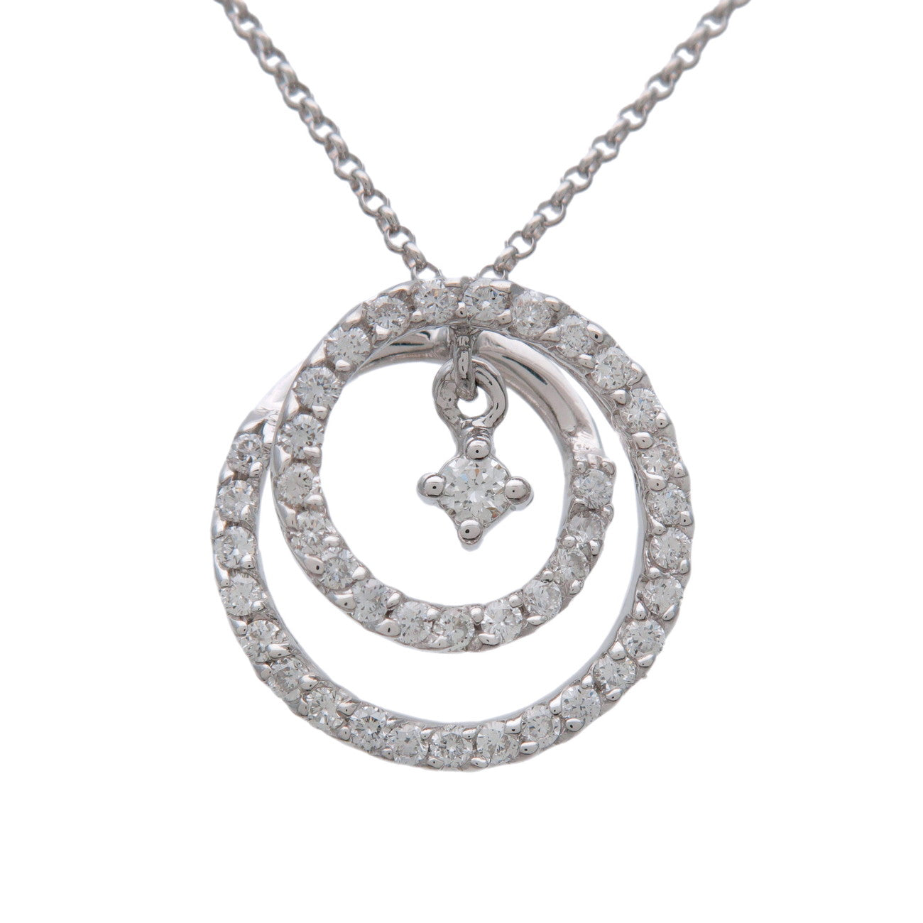 STAR JEWELRY TWO UNIVERSE Diamond Necklace K18 750WG White Gold