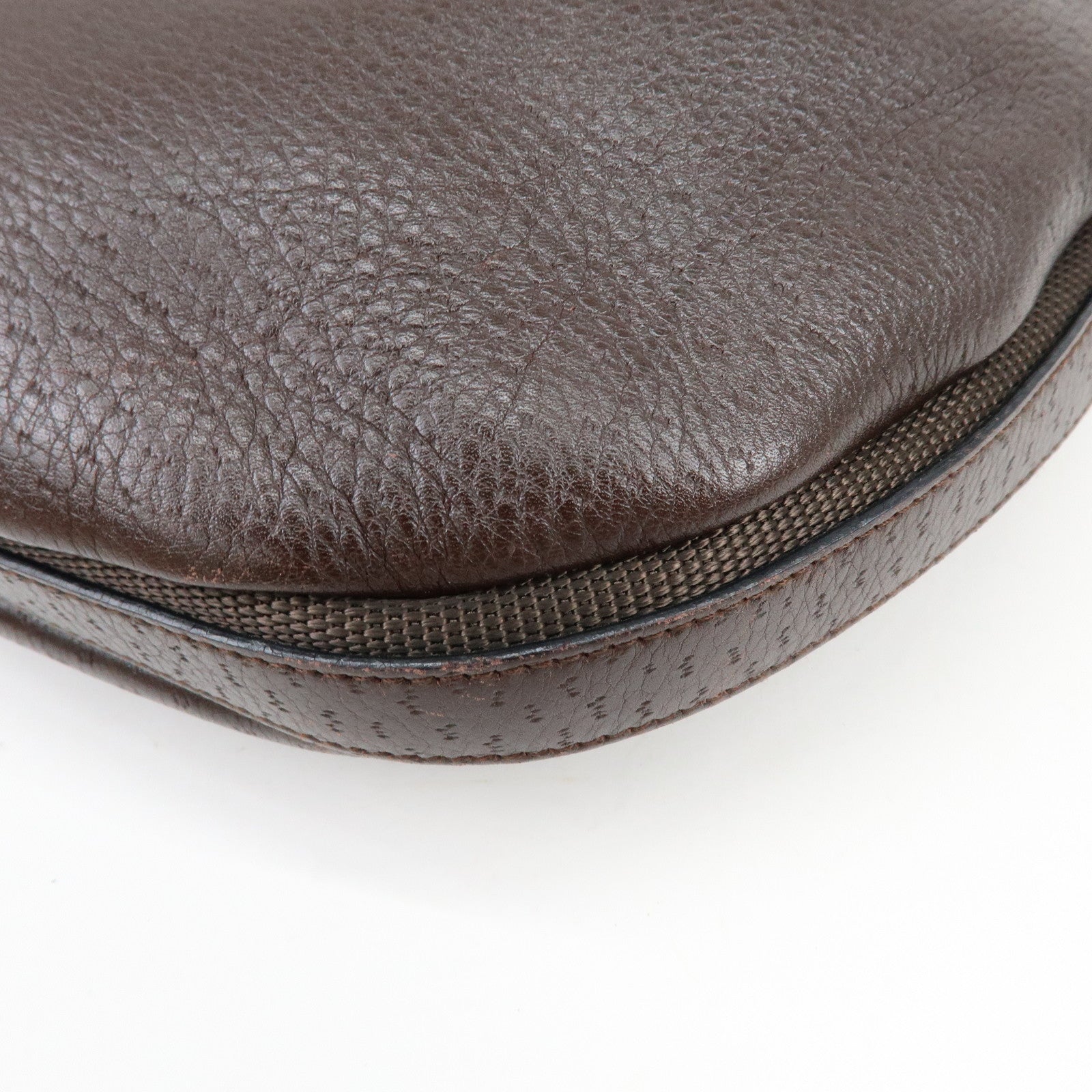 Ferragamo Gancini Leather Shoulder Bag Hand Bag Brown