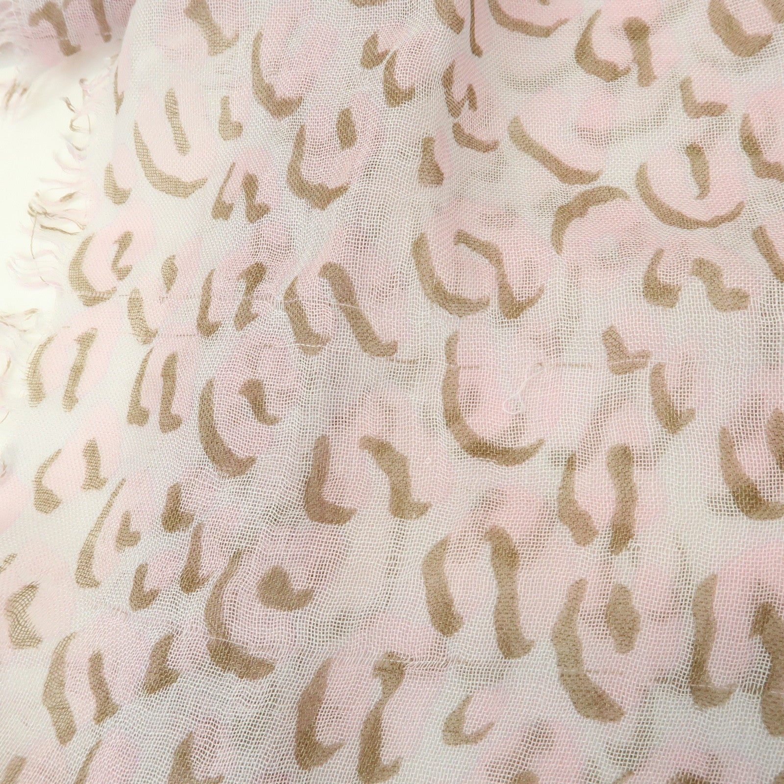 Louis Vuitton Leopard Cashmere Silk Scarf Shawl Pink Gray 413287