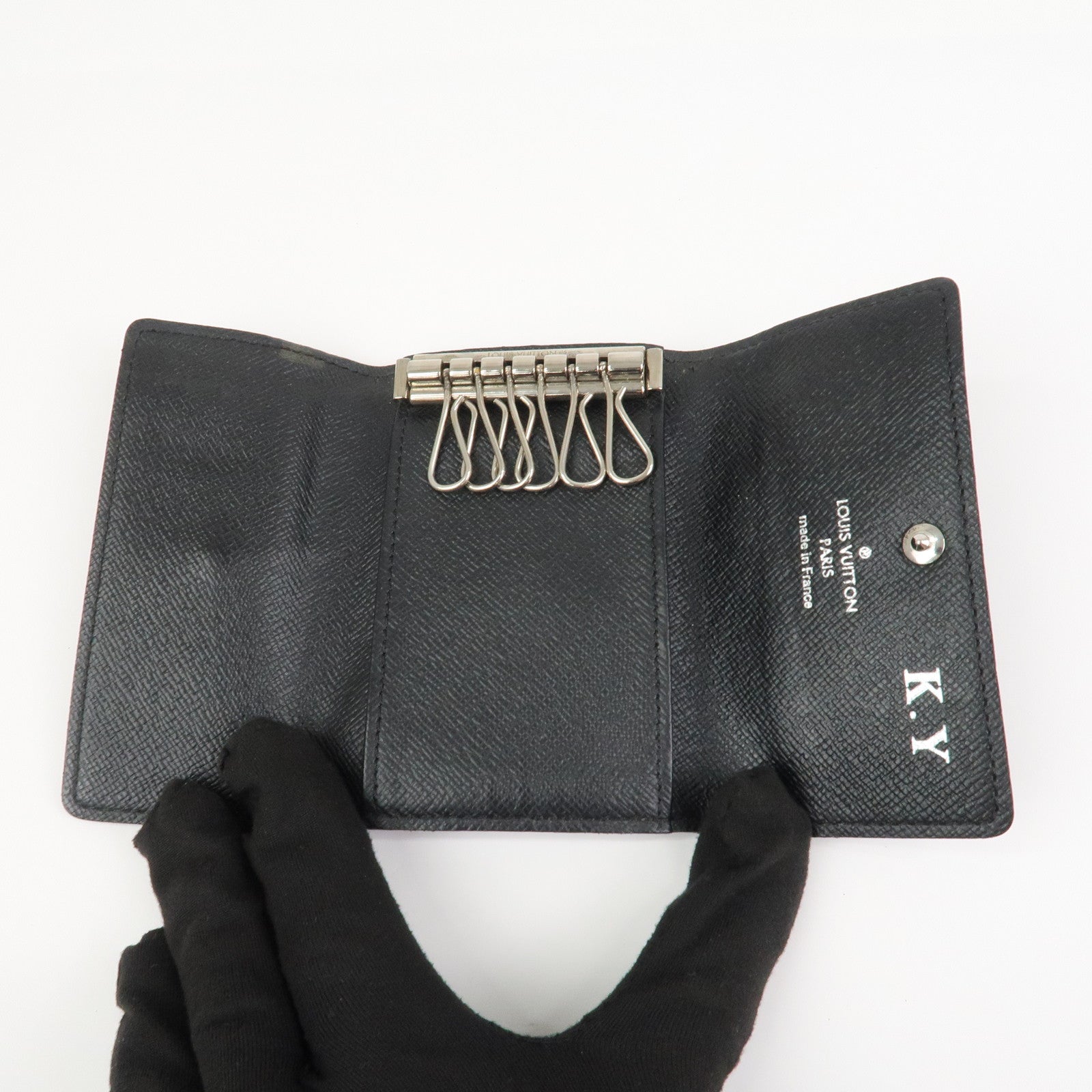 Louis Vuitton Damier Graphite Multicle 6 Key Case Gray Black N62662