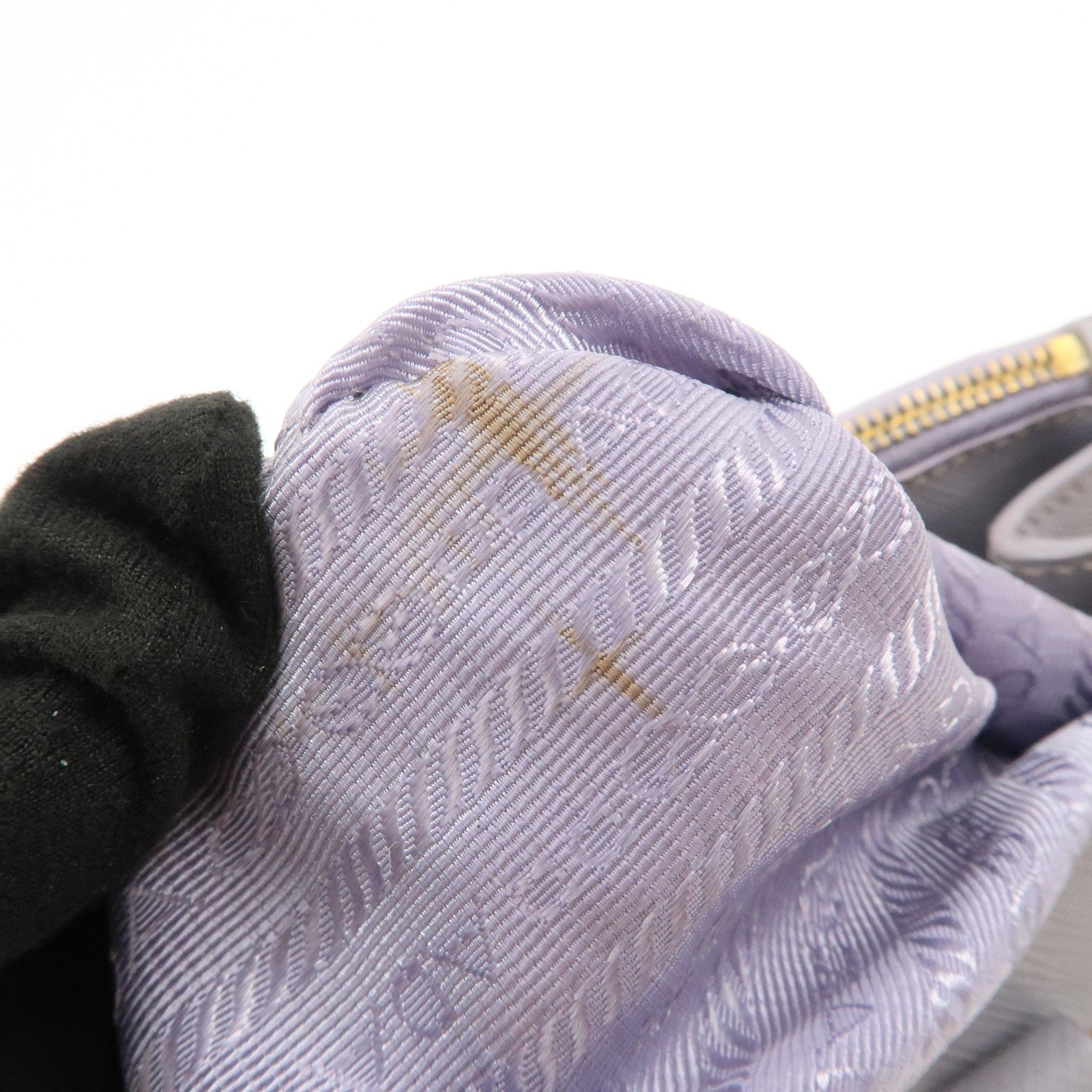PRADA Traingle Logo Galleria 2Way Shoulder Hand Bag Lavender 1BA863