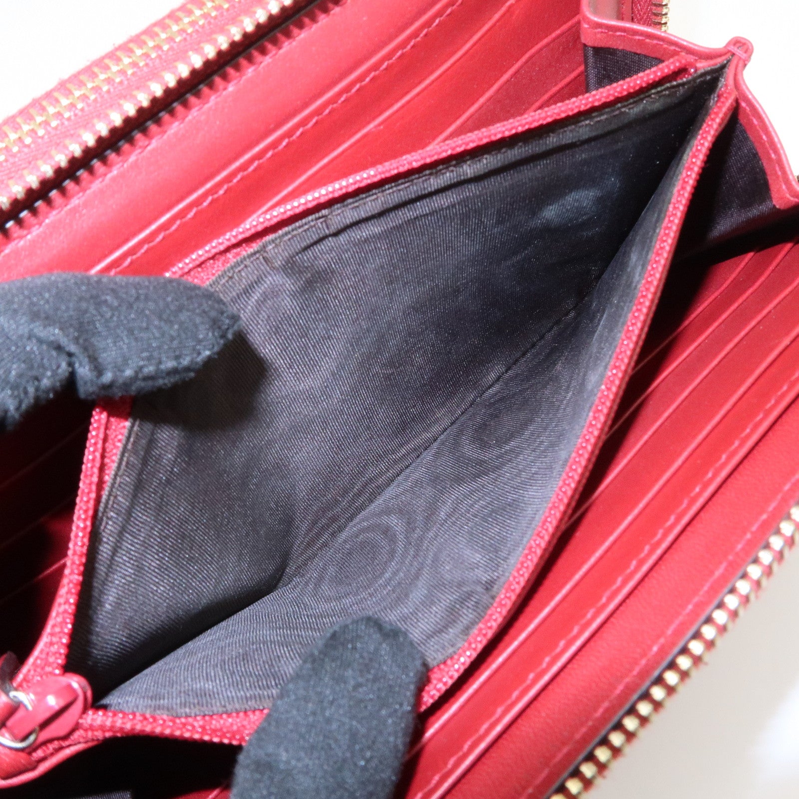 GUCCI Micro Guccissima Leather Travel Case Clutch Bag Red 544250 Used