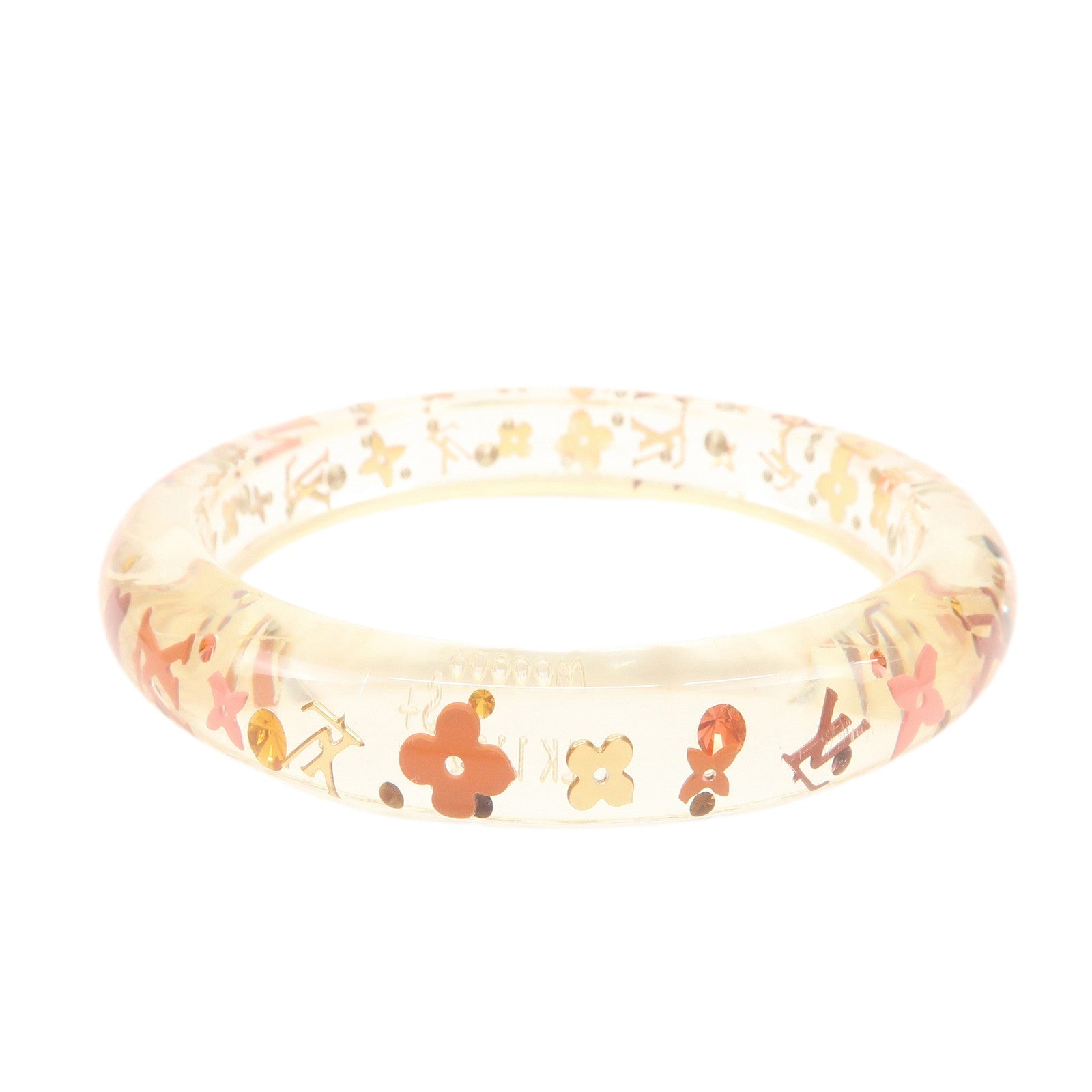 Louis Vuitton Monogram Bracelet Inclusion Bangle Clear Pink M66806