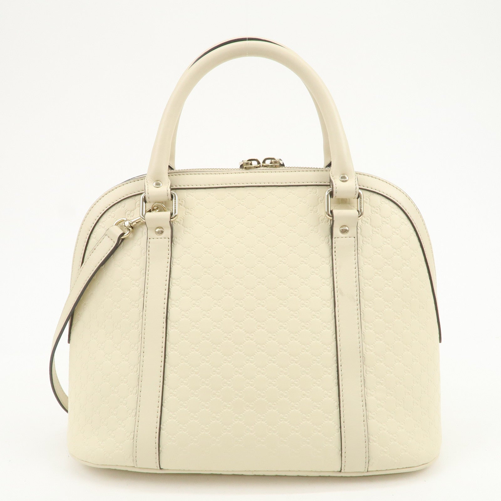 GUCCI Micro Guccissima Leather 2Way Bag Shoulder Bag Ivory 449663