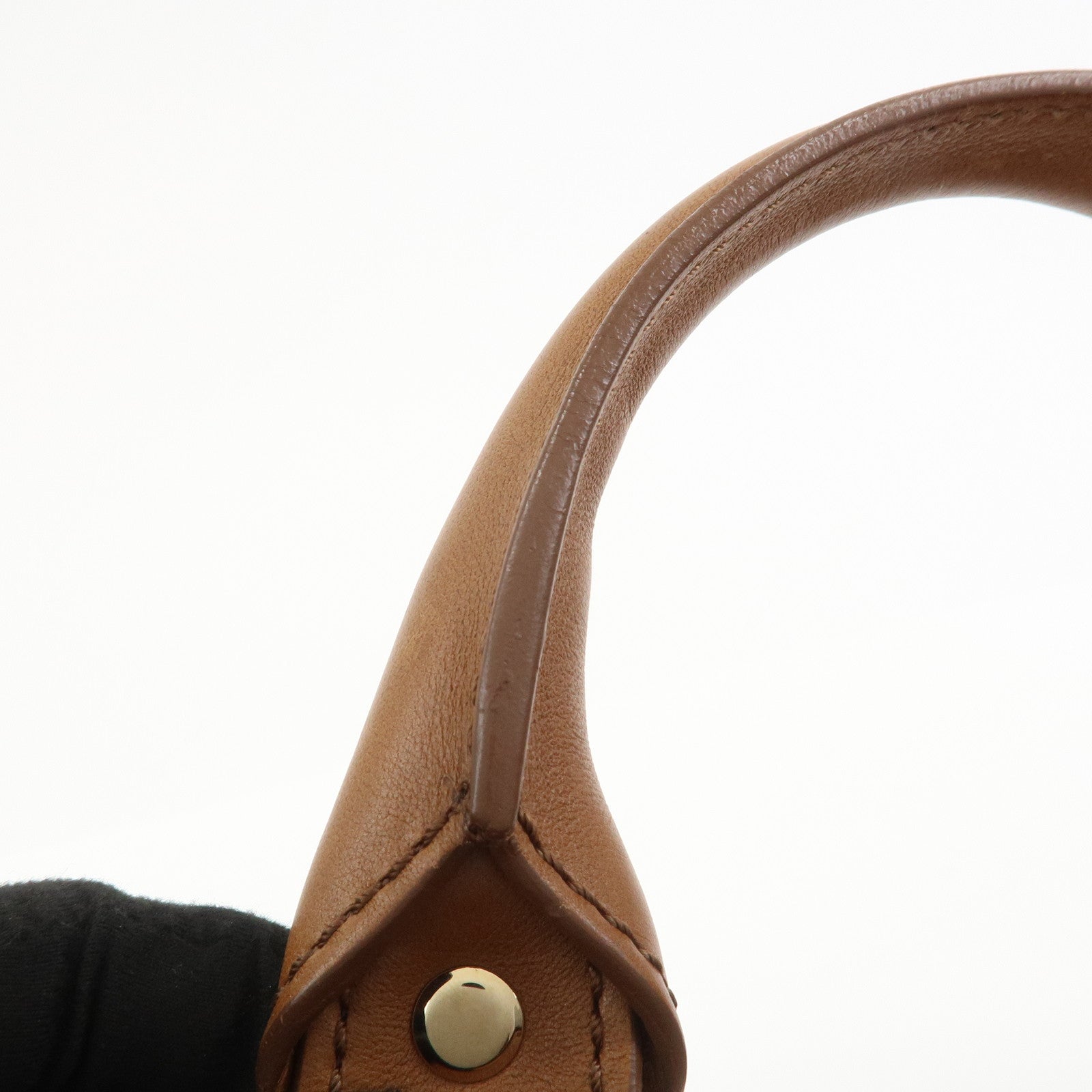 CELINE Logo Leather Boogie Bag Hand Bag Tote Bag Brown