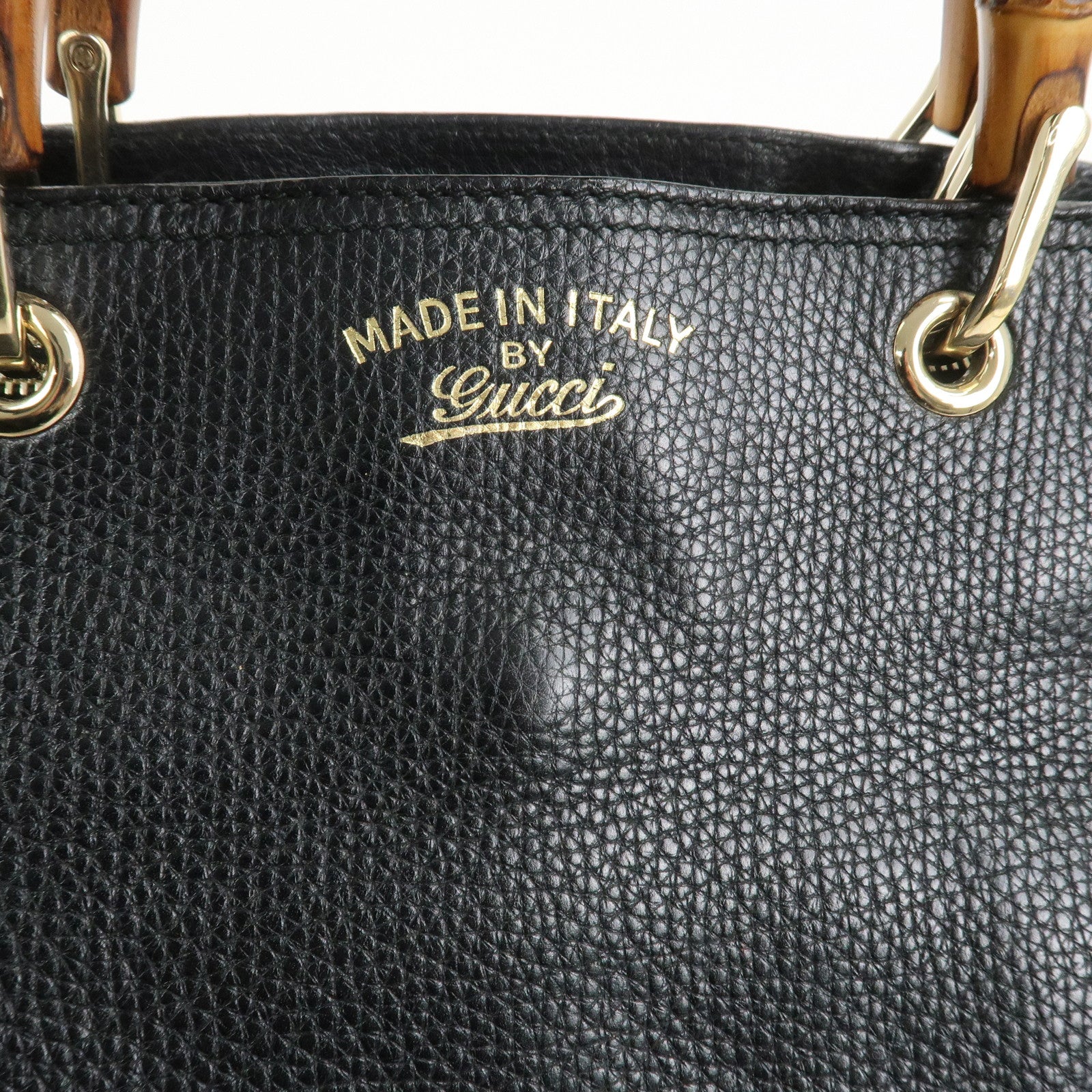 GUCCI Bamboo Shopper Medium 2Way Bag Shoulder Bag Black 323660