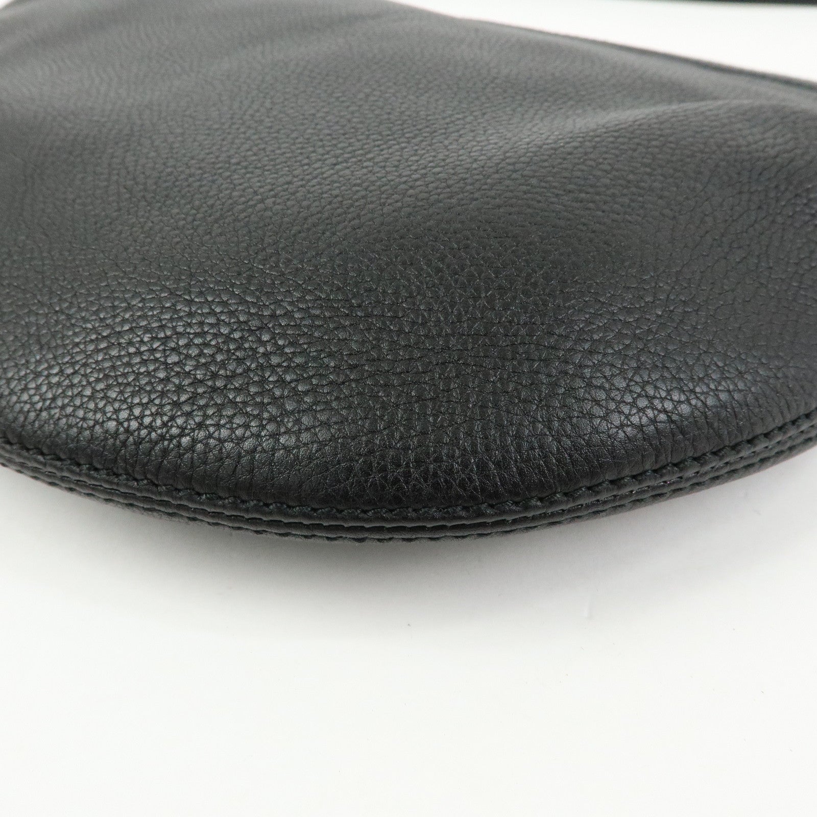 GUCCI SOHO Interlocking G Leather Shoulder Bag Black 308361