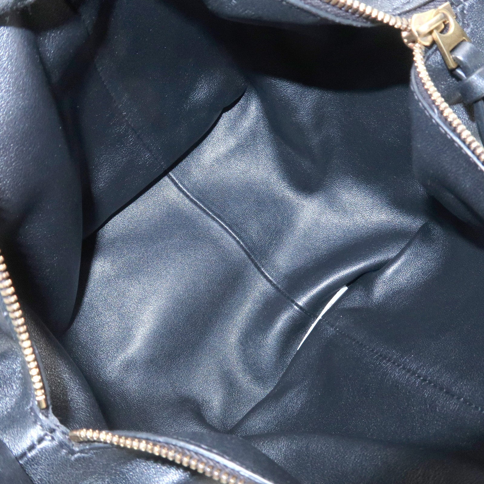 BOTTEGA VENETA Double Knots Leather Hand Bag Black