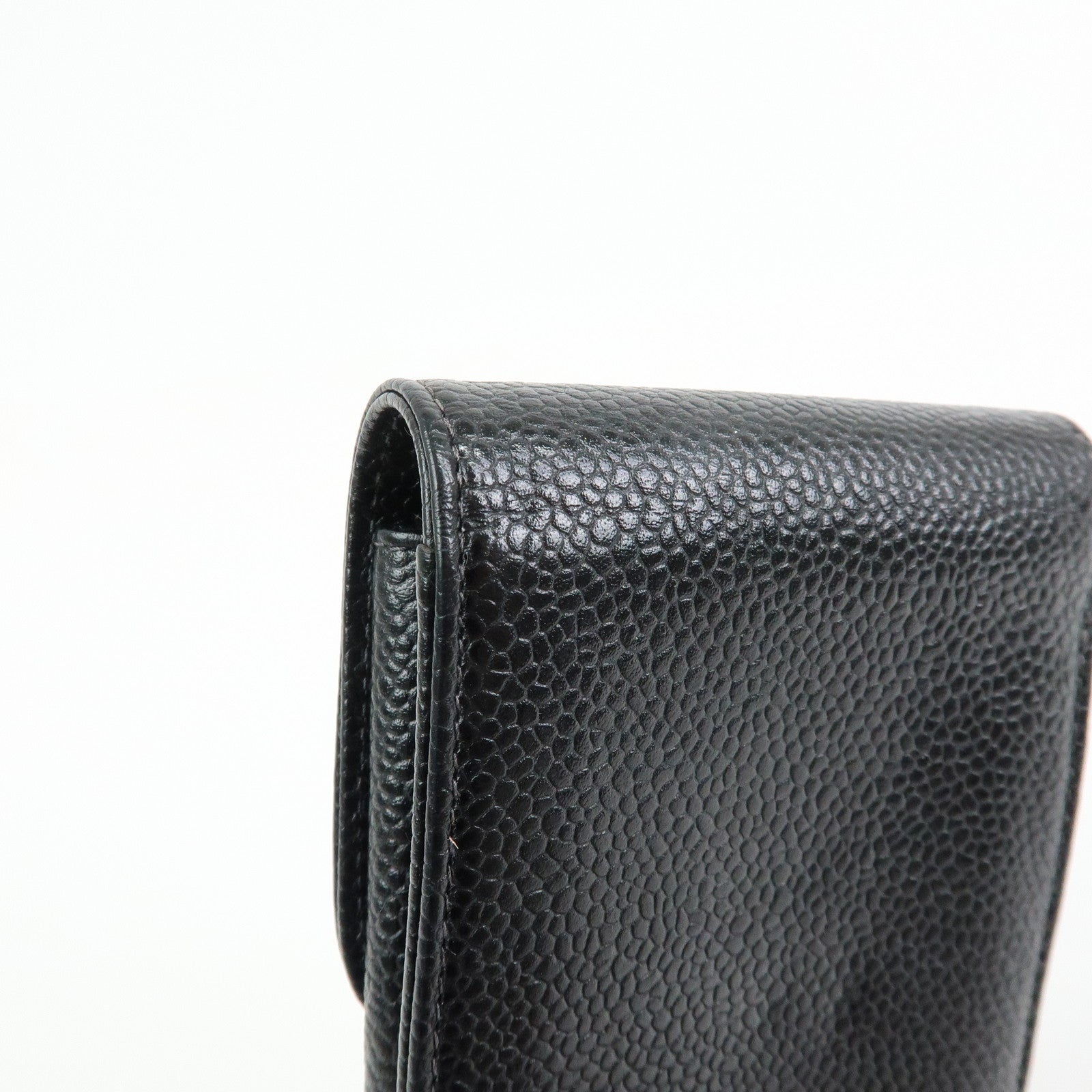 CHANEL COCO Mark Caviarskin Cigarette Case Black