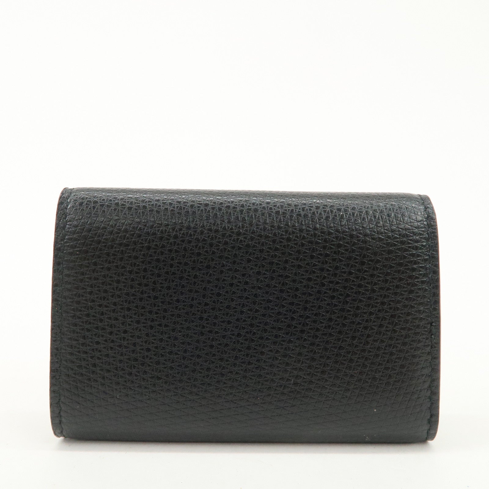 GUCCI Logo Leather 6 Rings Key Case Black 04579