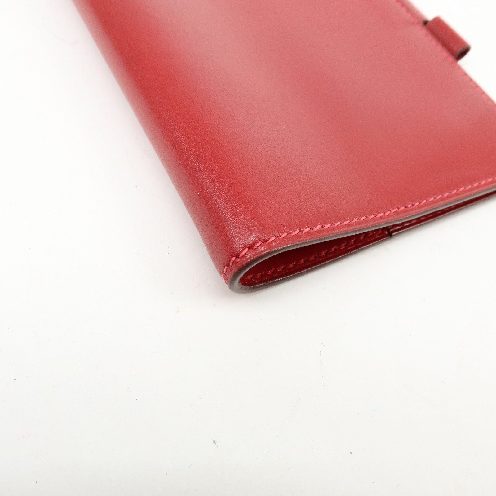 HERMES Chevre Leather Agenda Cover Planner Cover □I Stamped Red