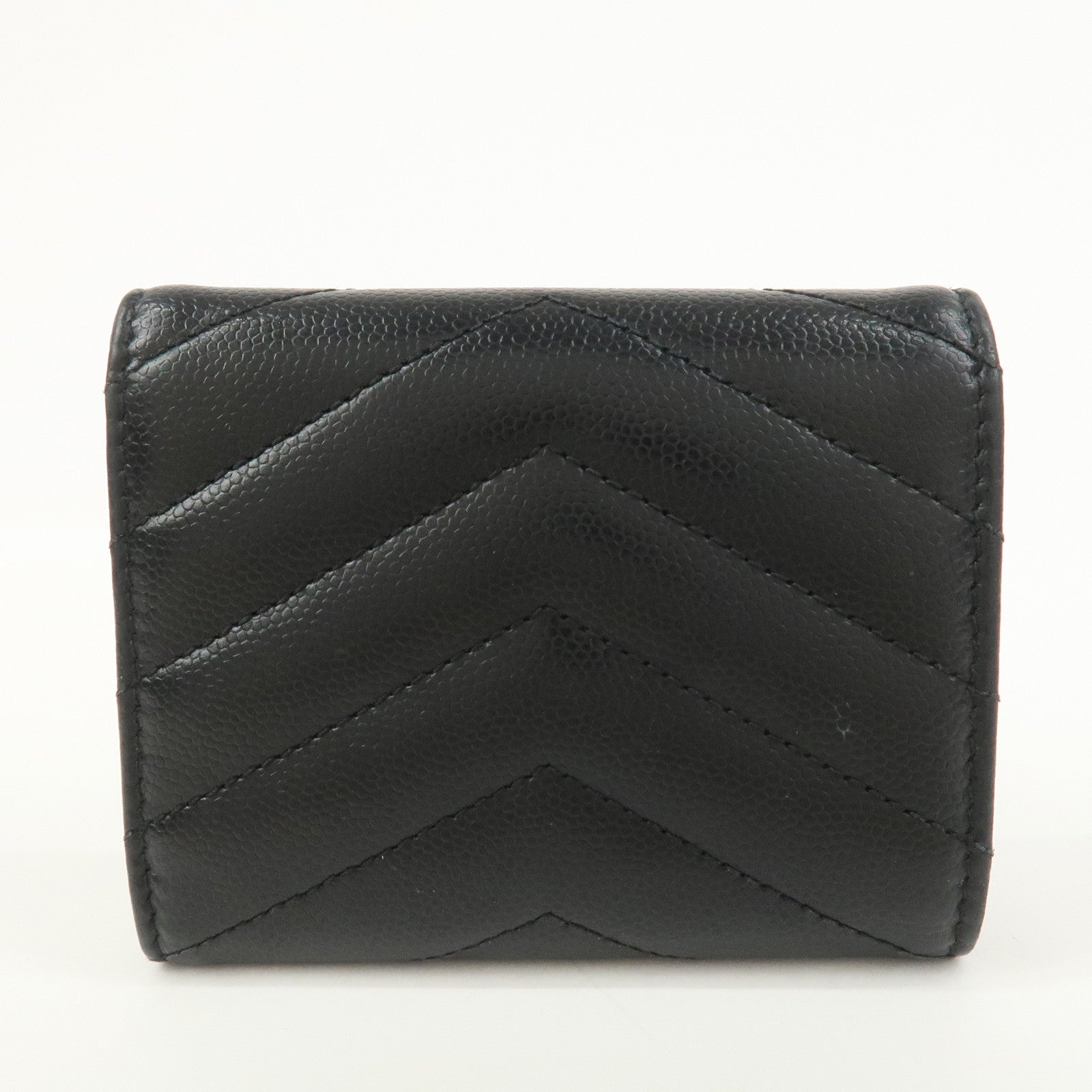 SAINT LAURENT PARIS Leather Key Case Key Holder Black 580656