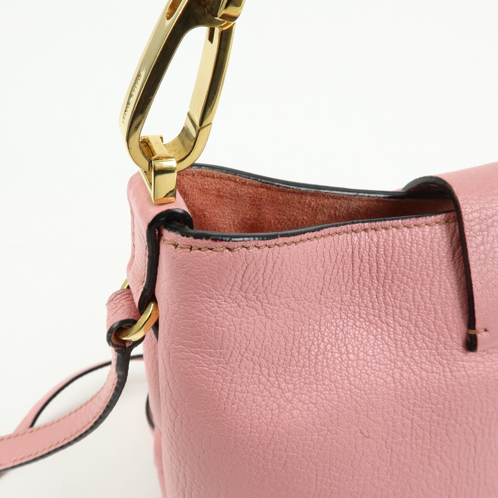 MIU MIU Madras Leather 2Way Bag Hand Bag Shoulder Bag Pink